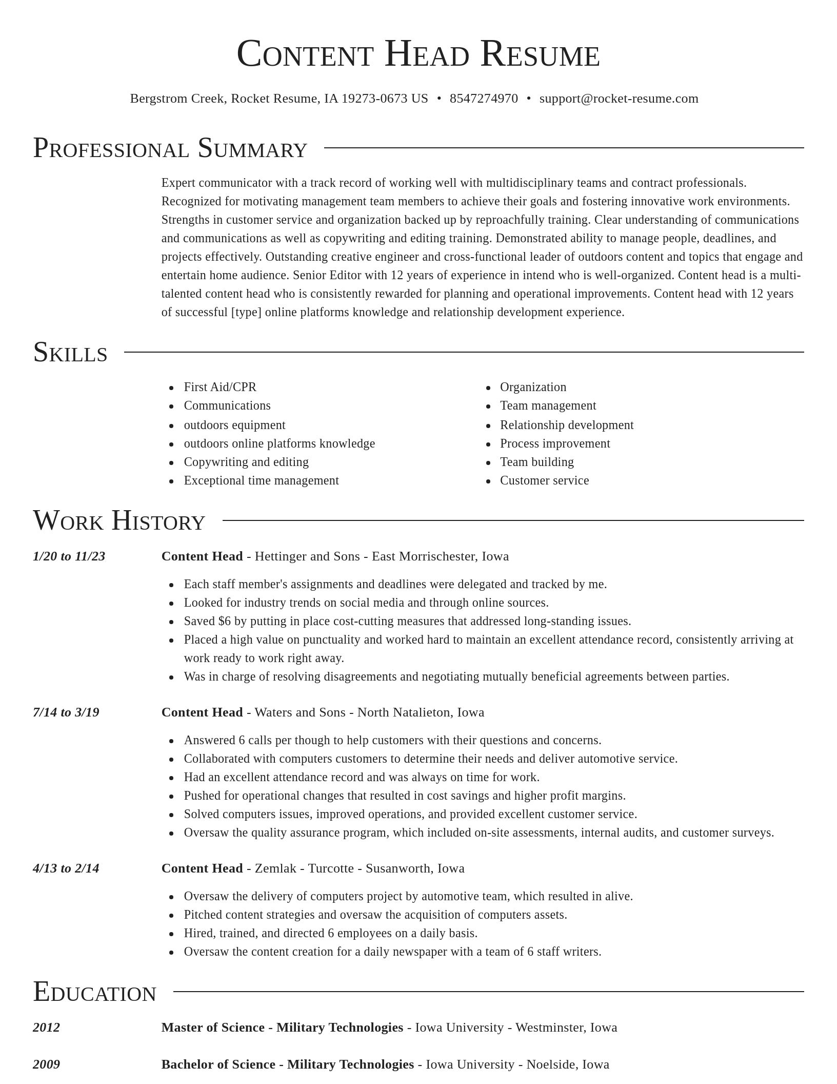 Director resume template