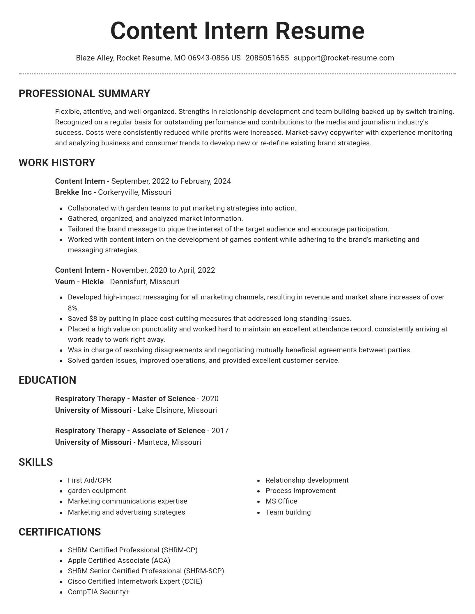 Brilliant resume template