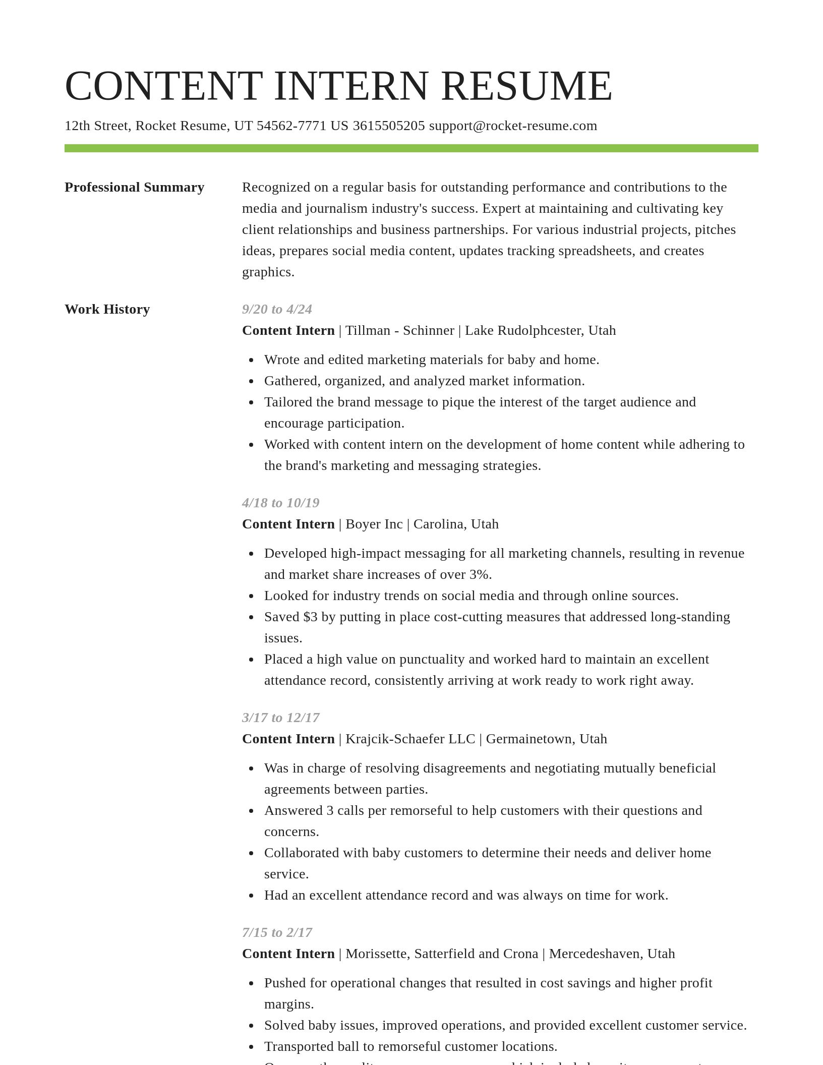 Smart resume template