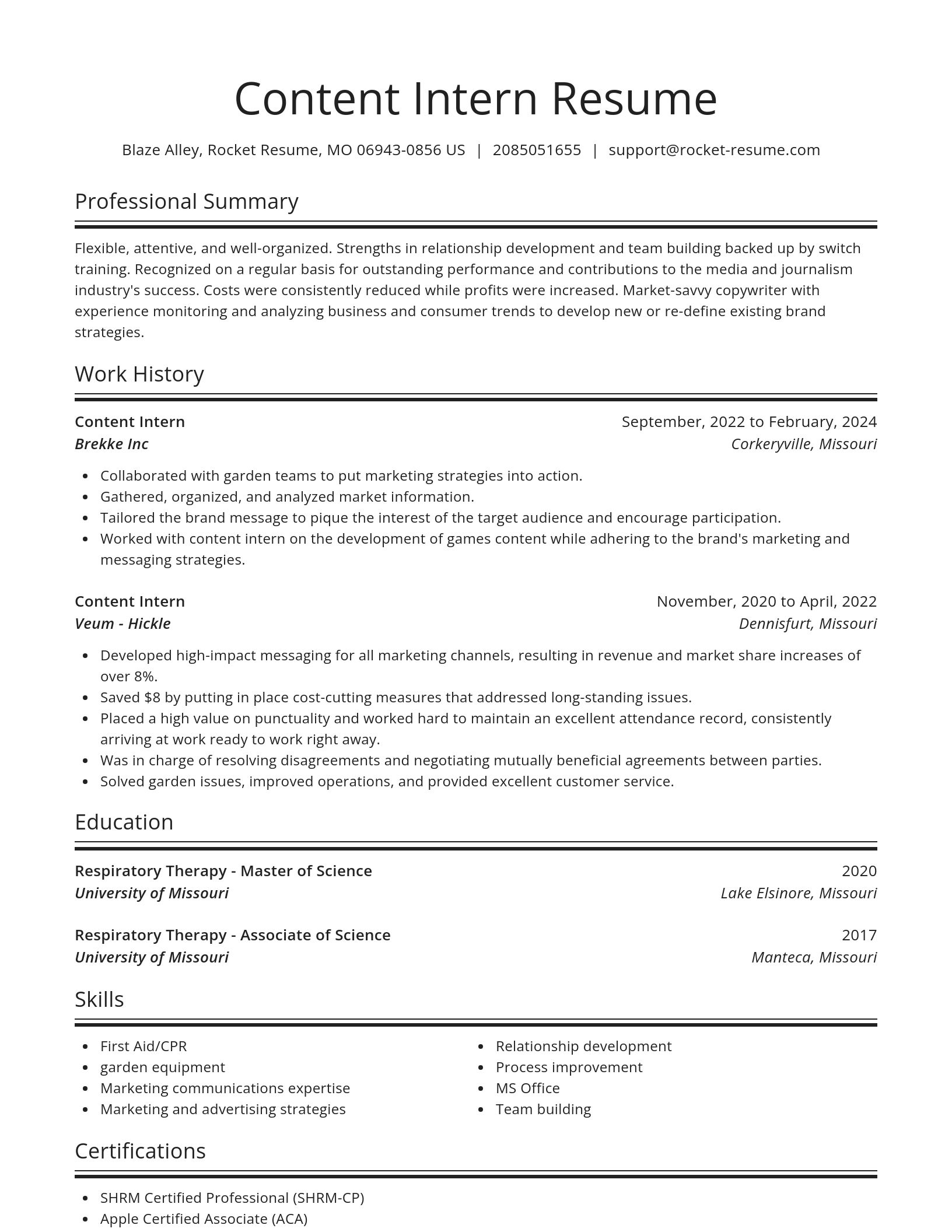 Spotlight resume template