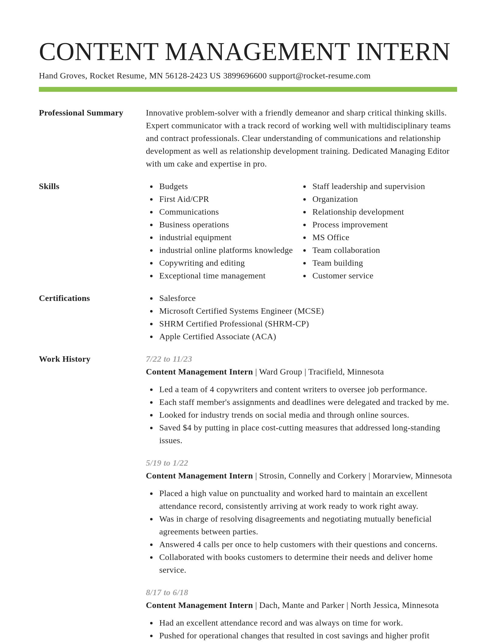 Smart resume template