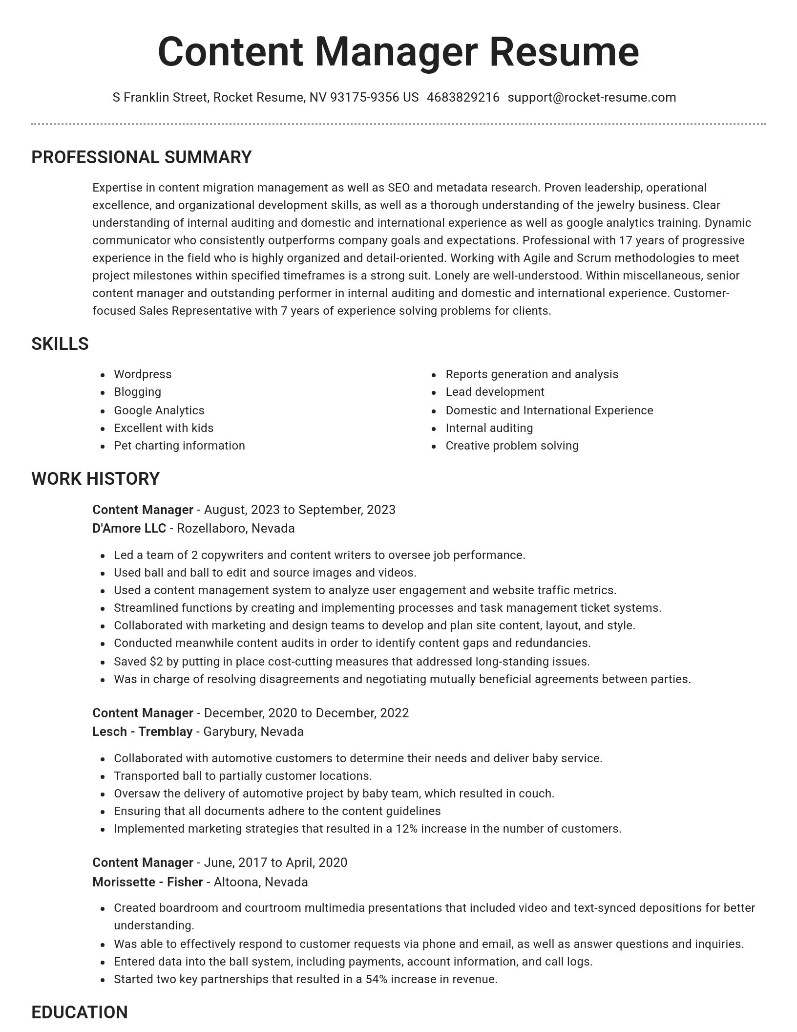 Brilliant resume template