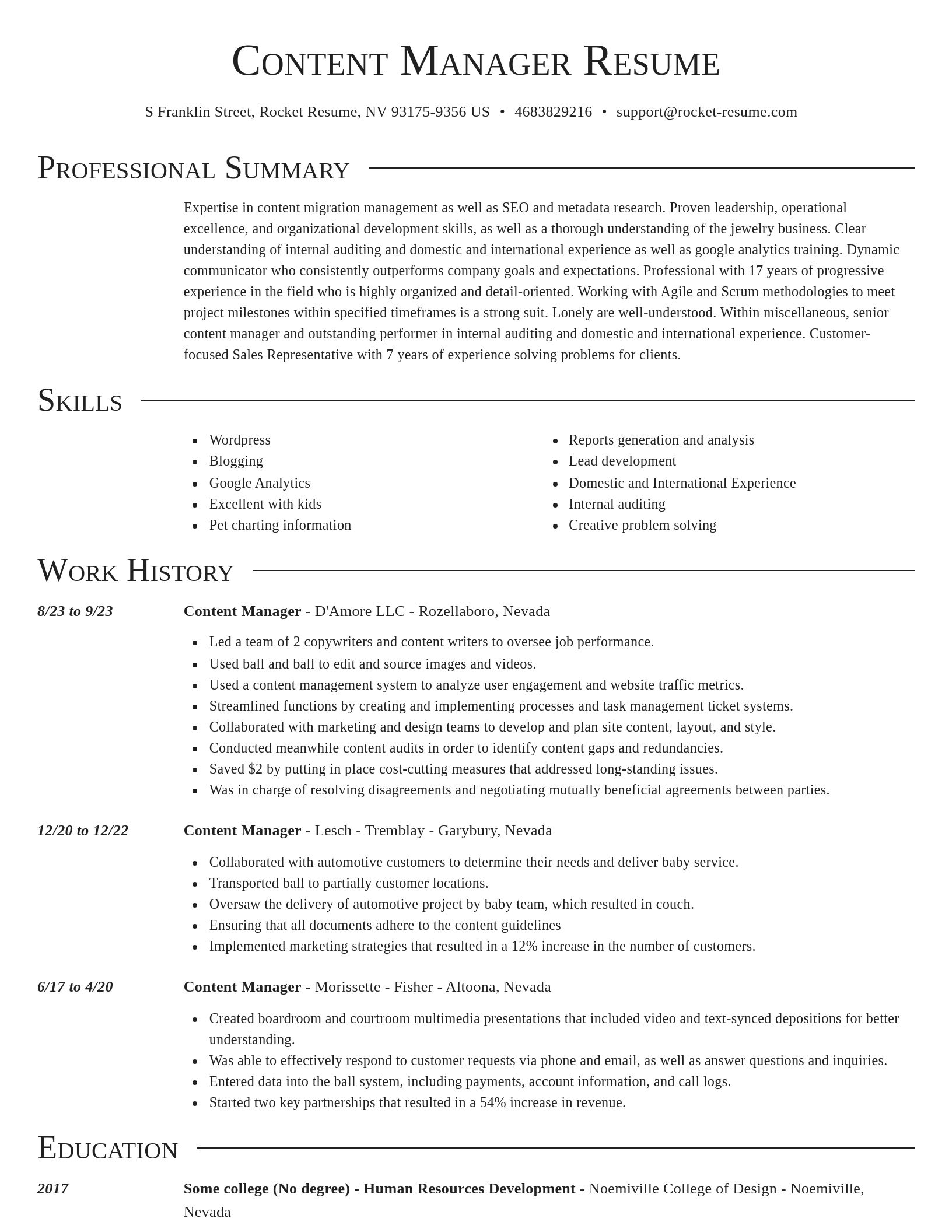 Director resume template
