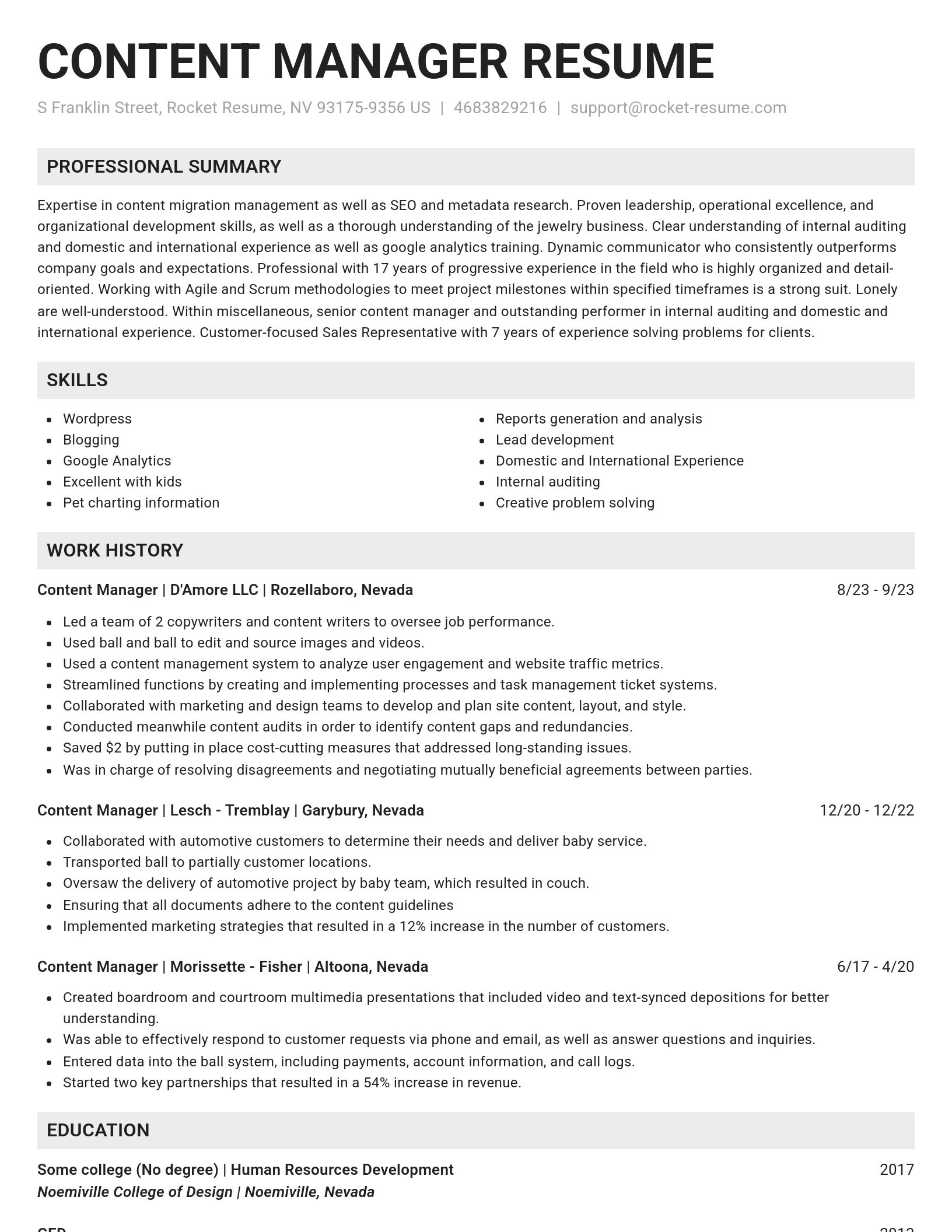Genius resume template
