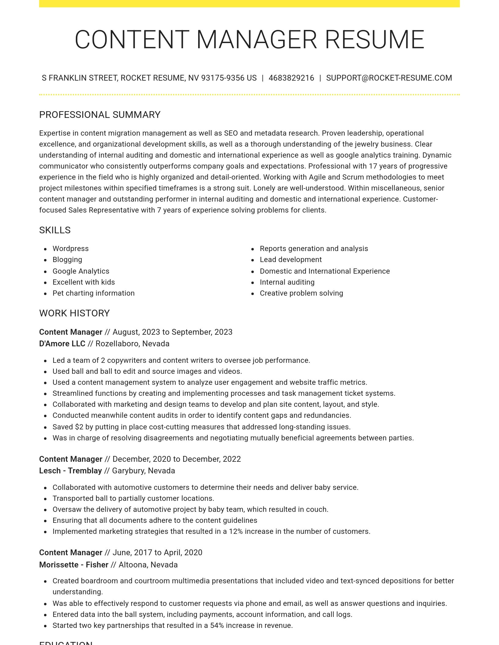 Grand resume template
