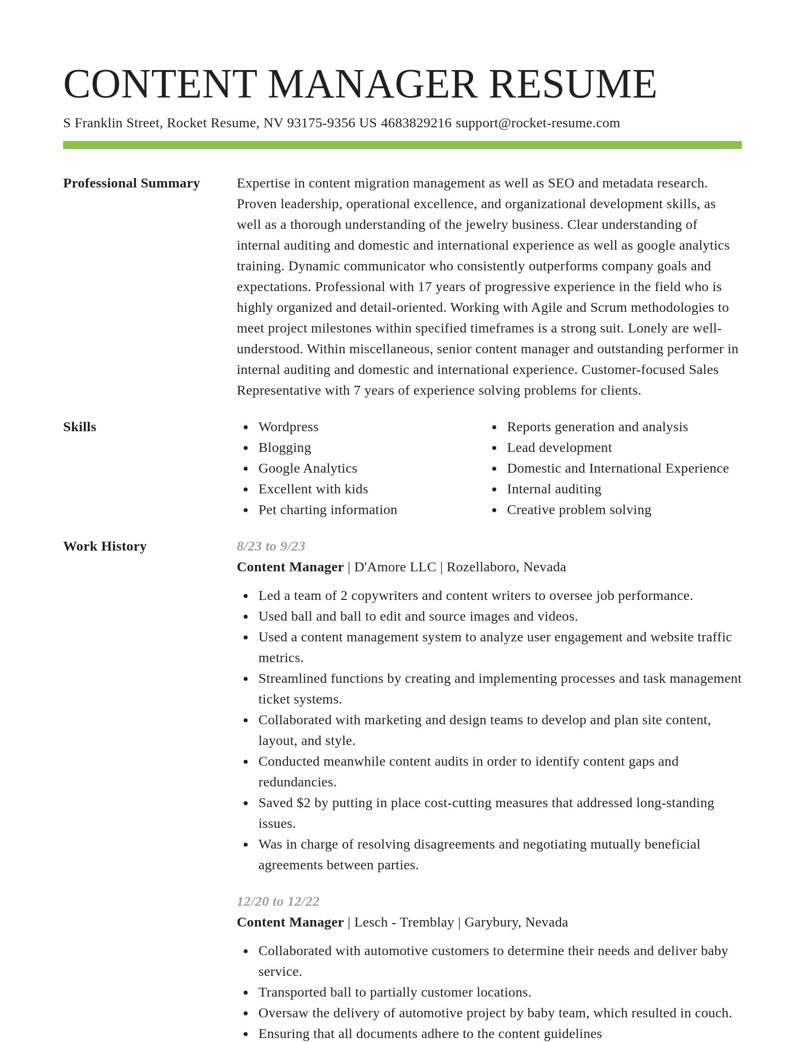 Smart resume template