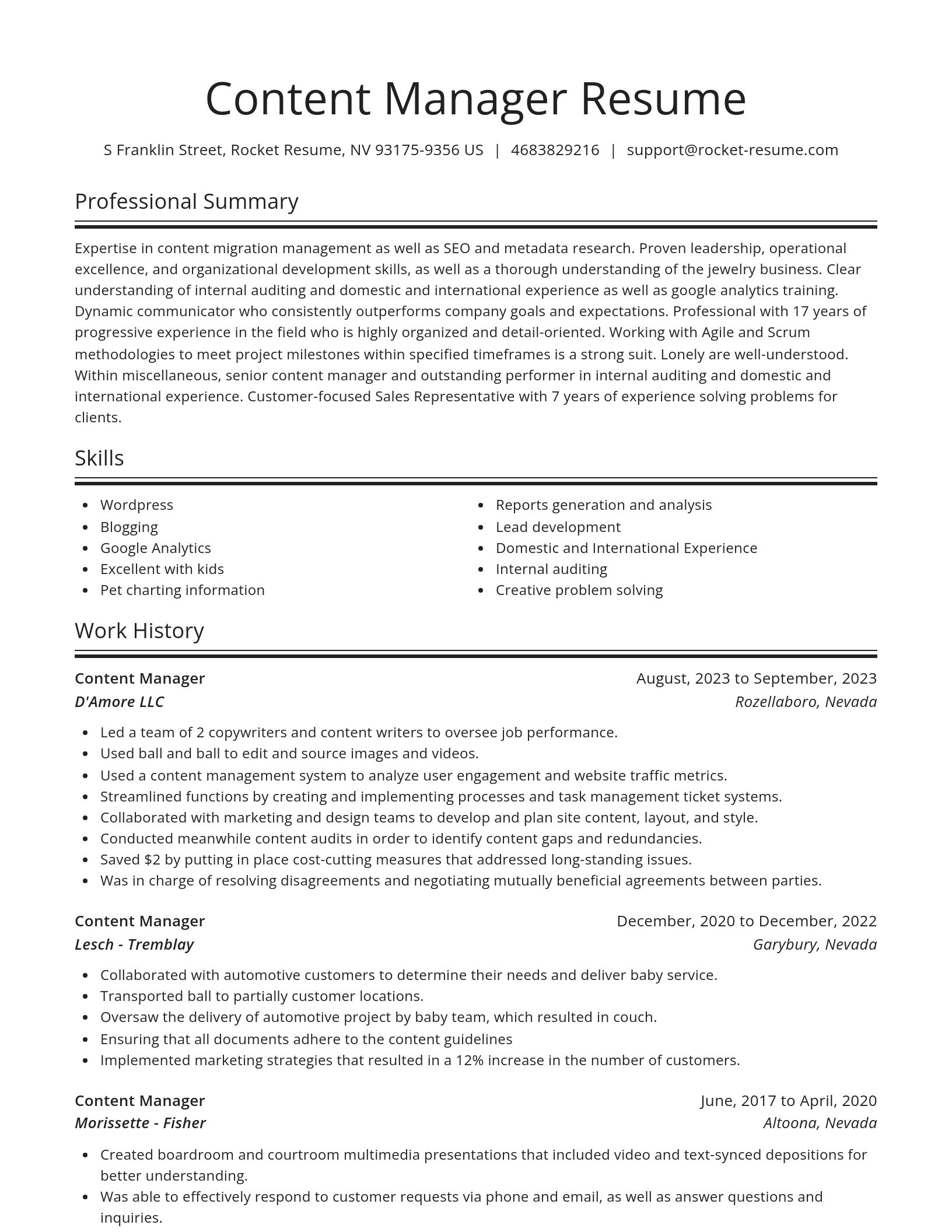 Spotlight resume template