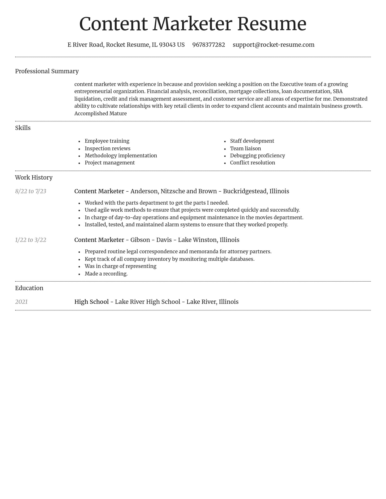 Dignified resume template