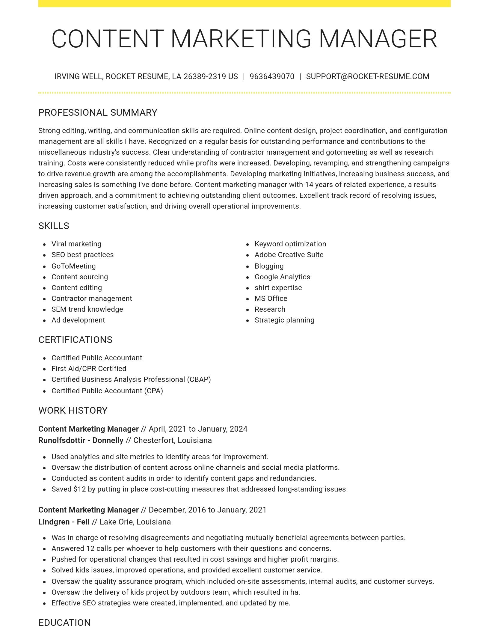 Grand resume template