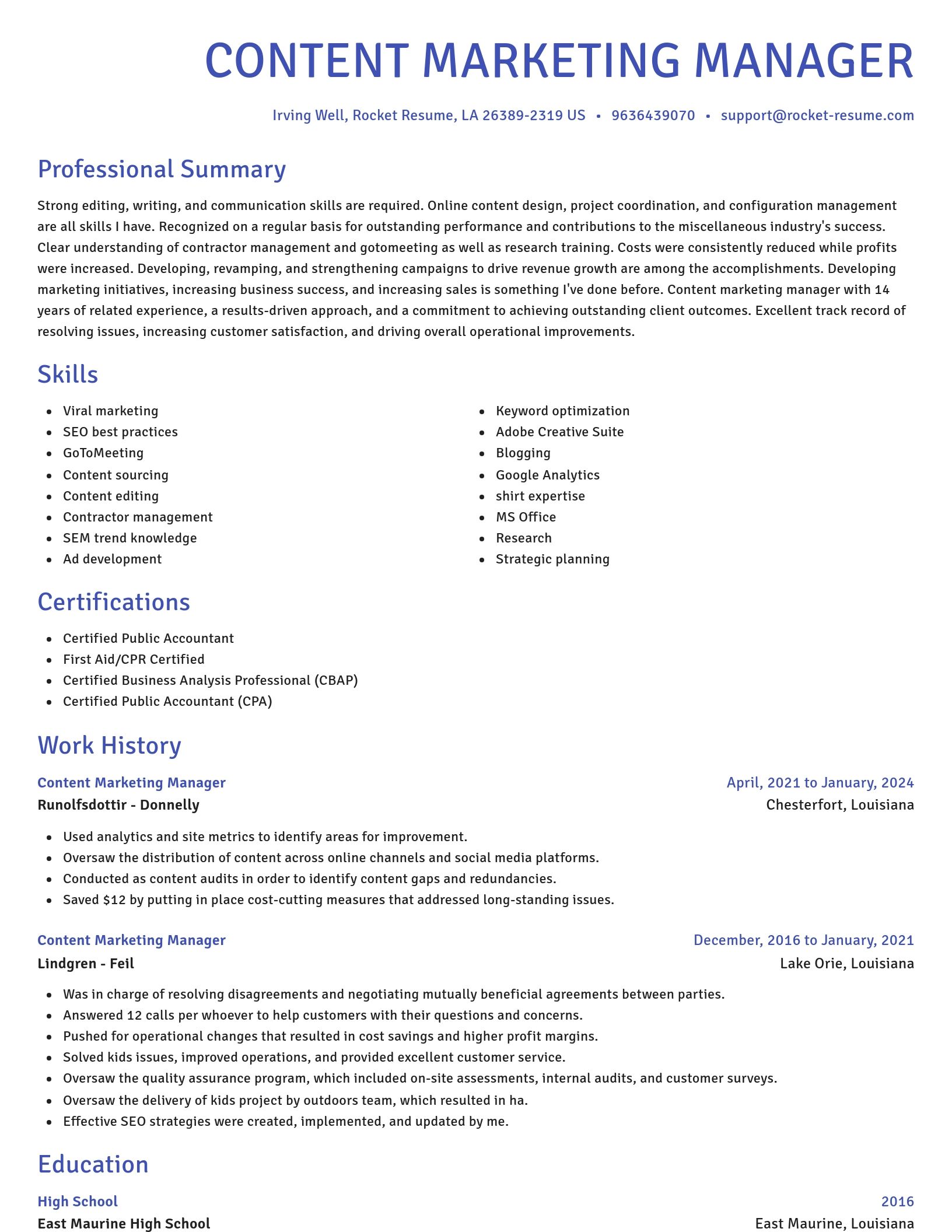 Novel resume template