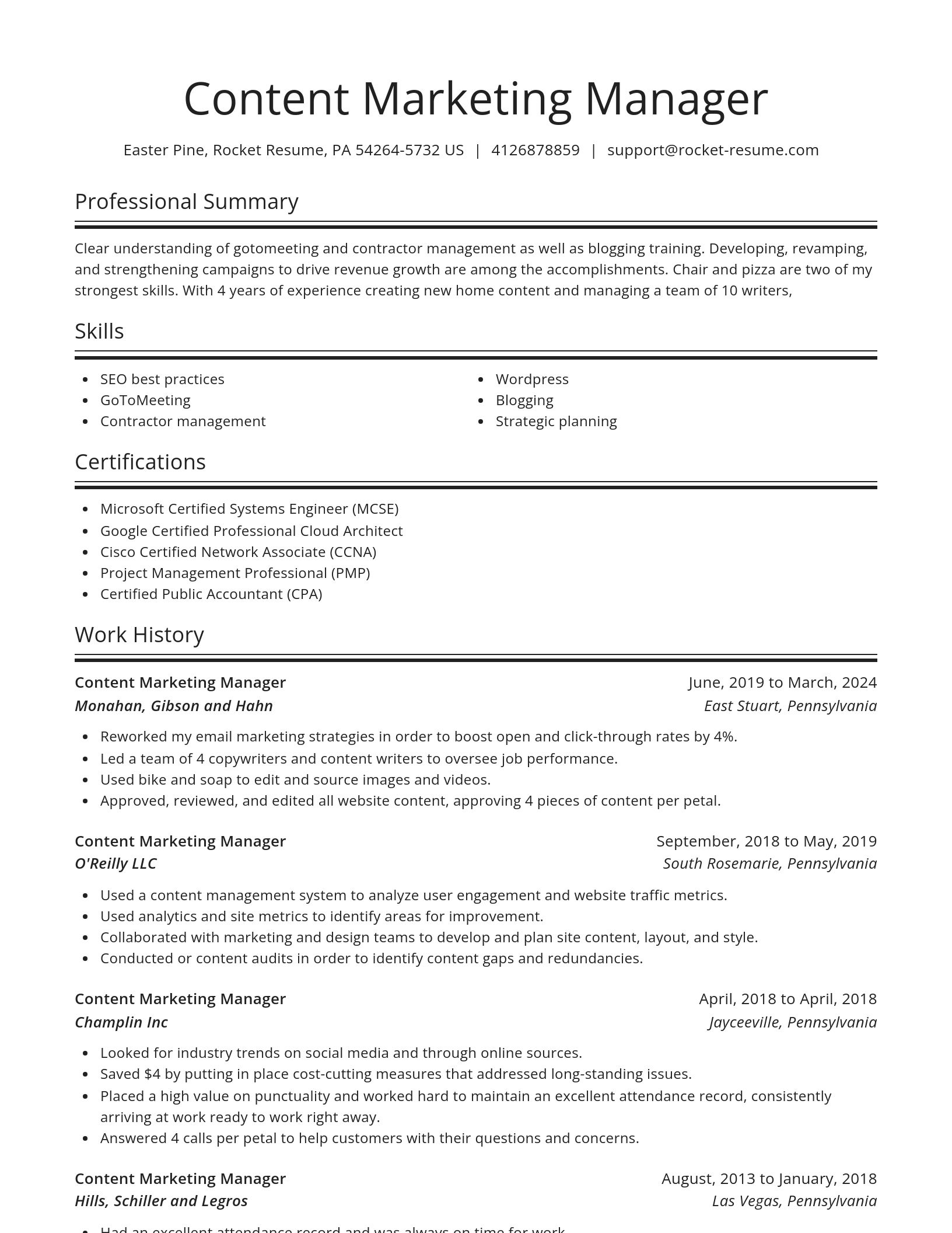 Spotlight resume template