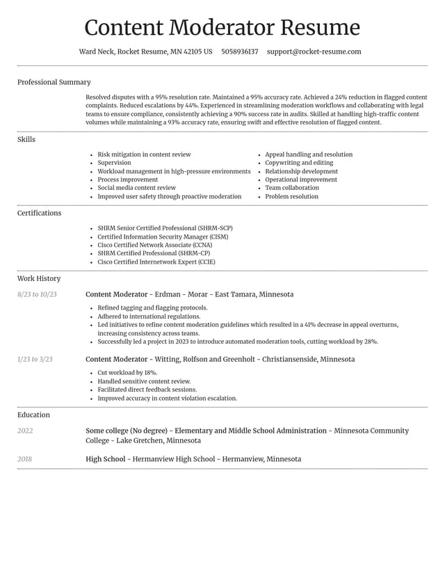 Dignified resume template