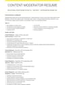 Content Moderator resume template