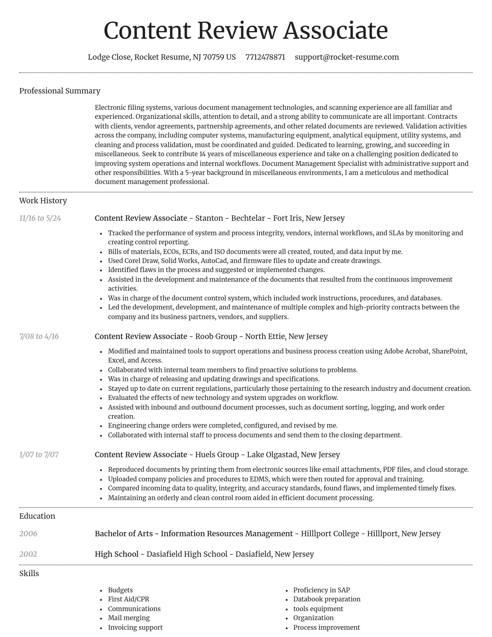 Dignified resume template