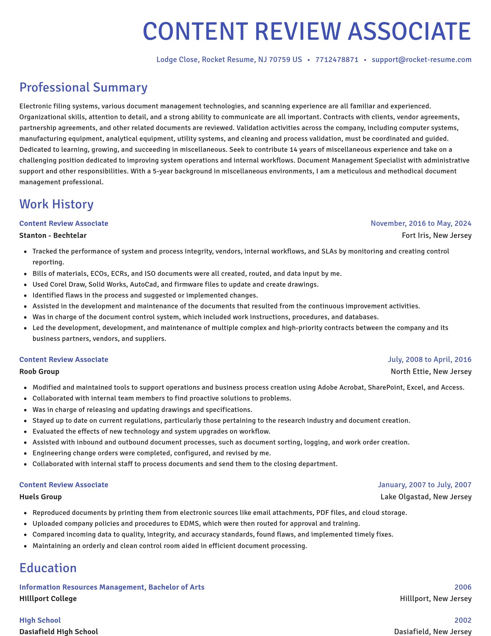 Novel resume template