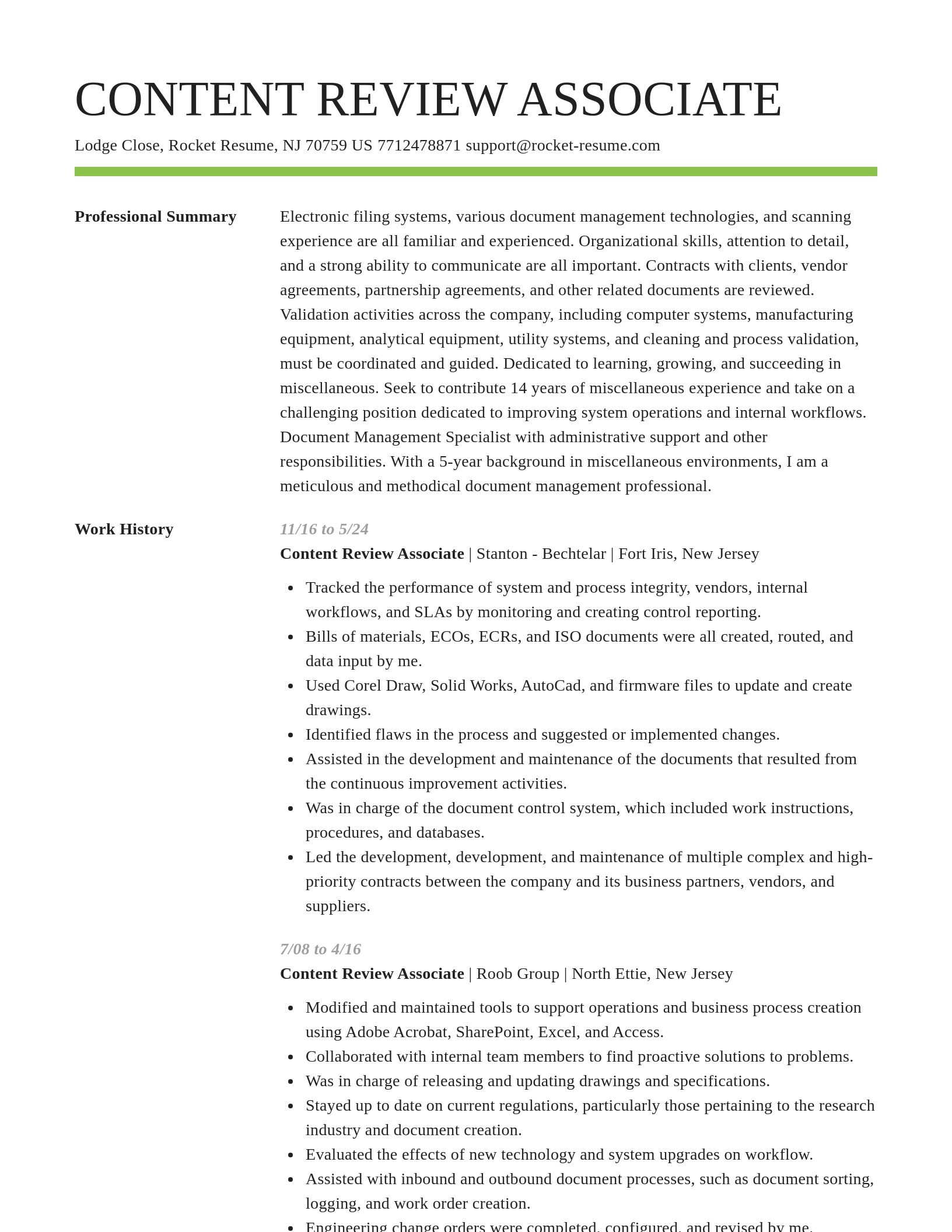 Smart resume template