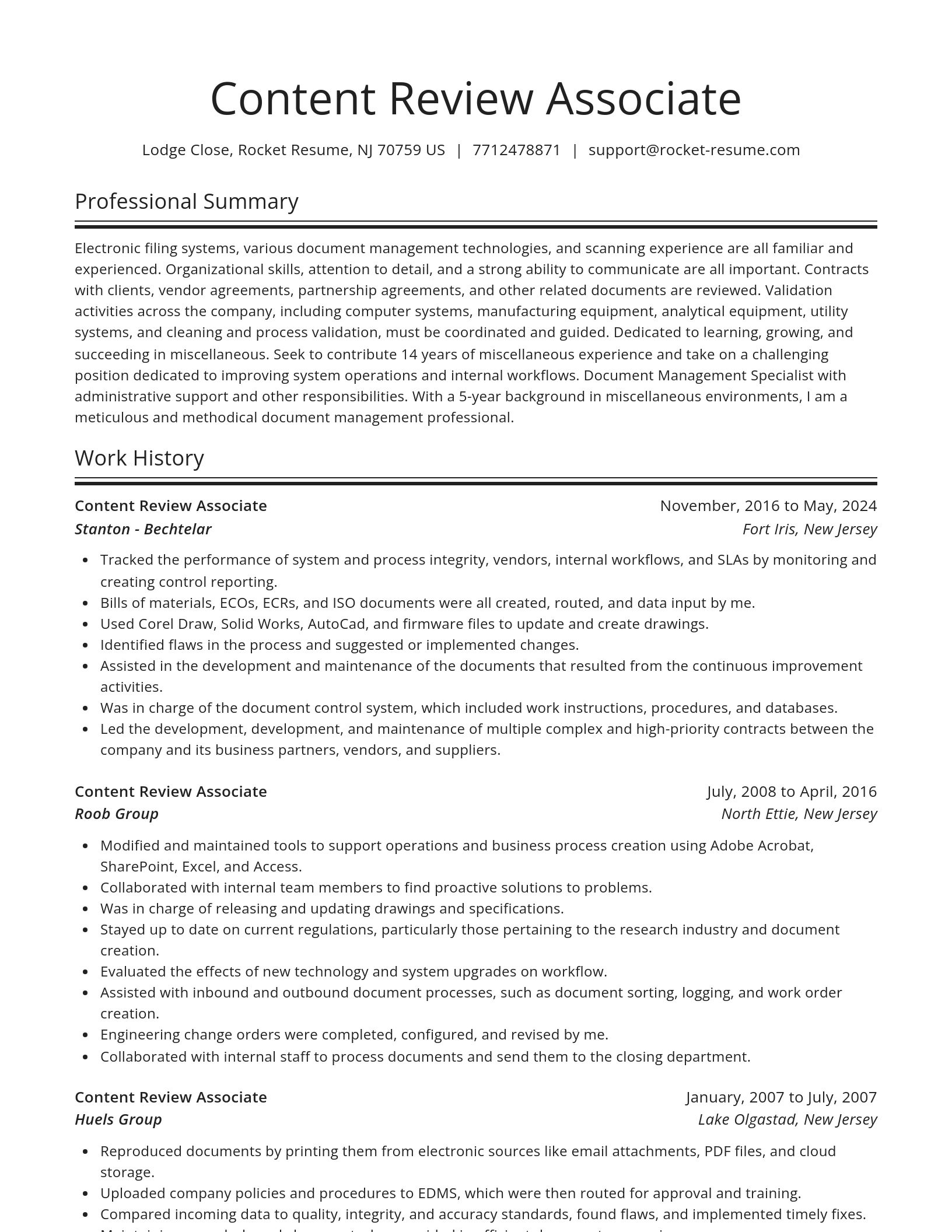 Spotlight resume template