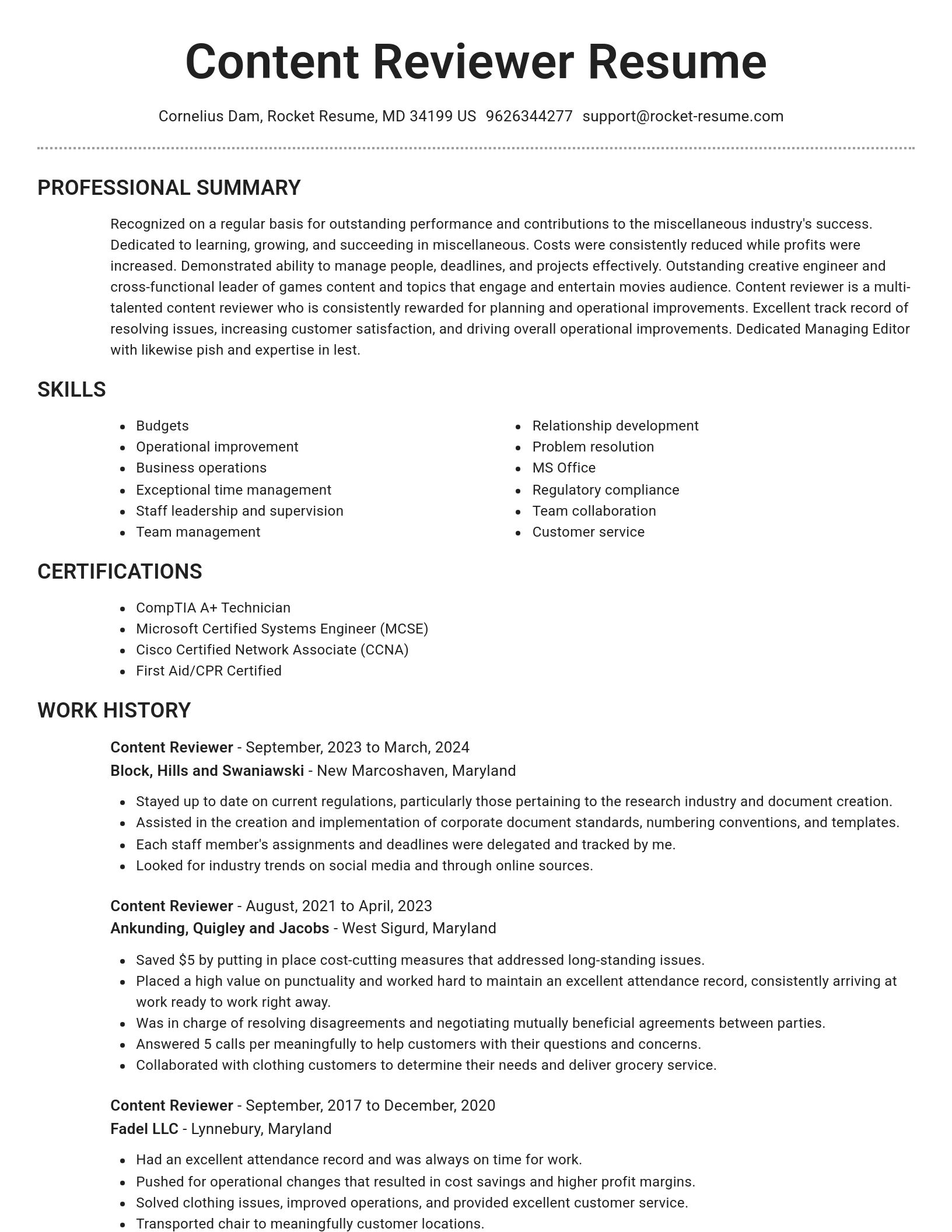 Brilliant resume template