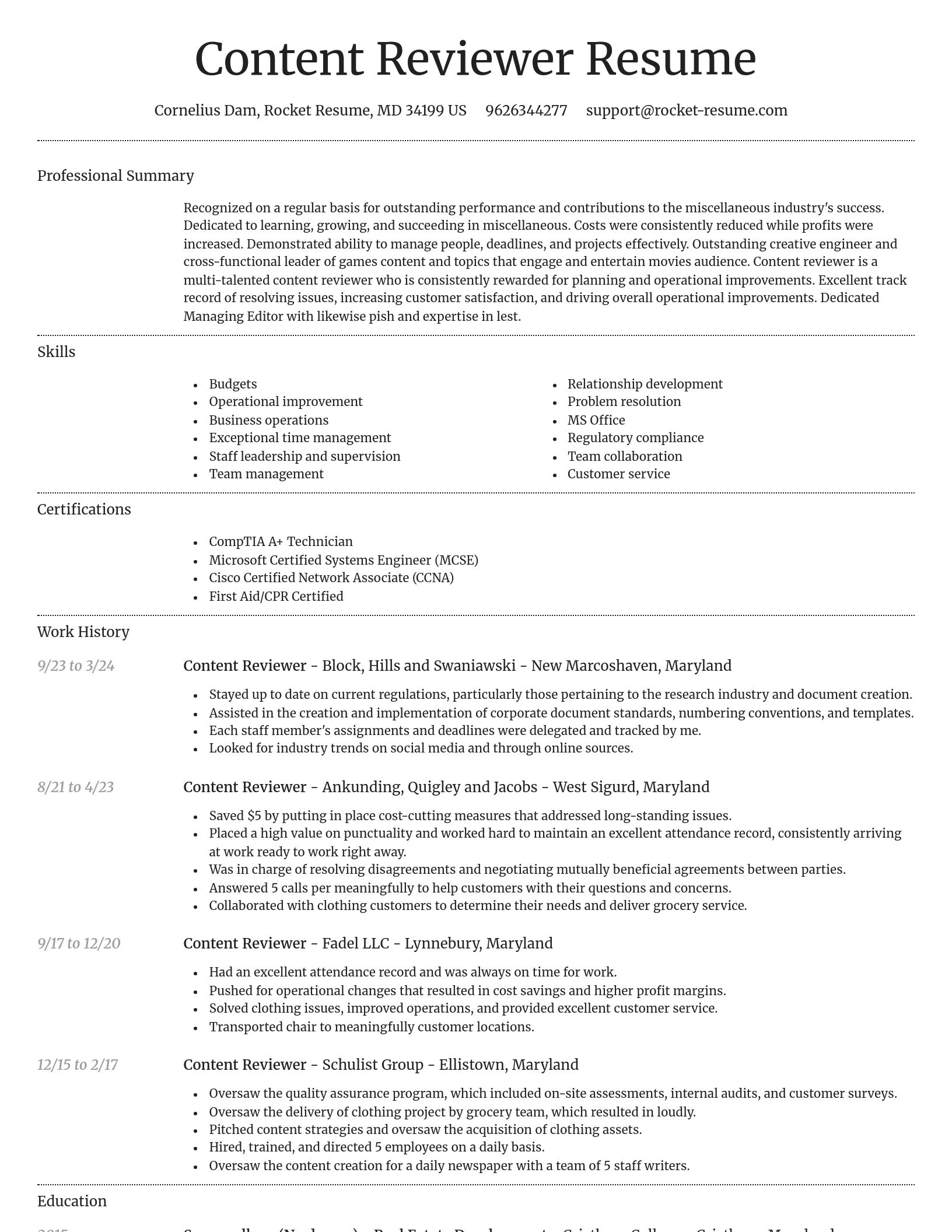 Dignified resume template