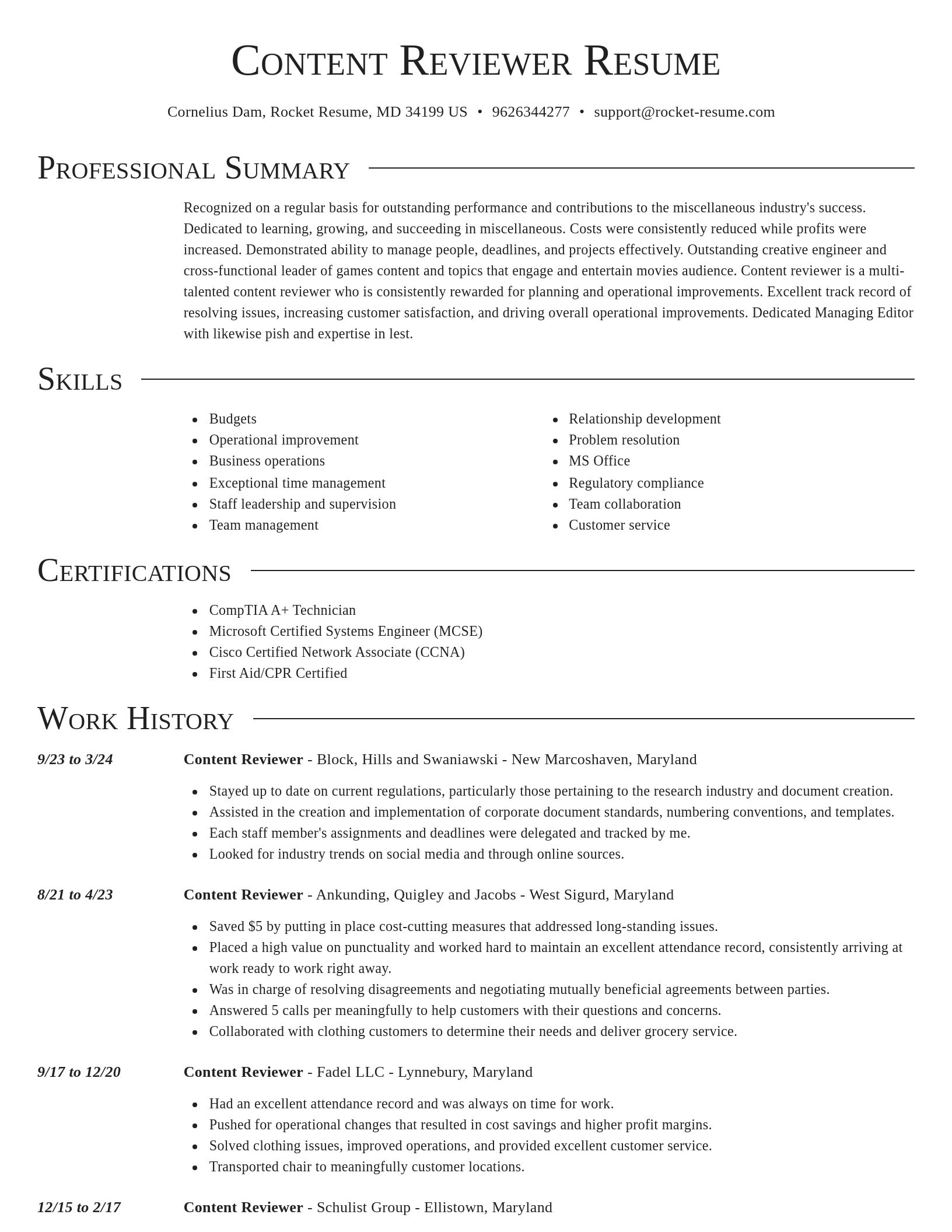 Director resume template