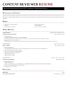 Content Reviewer resume template