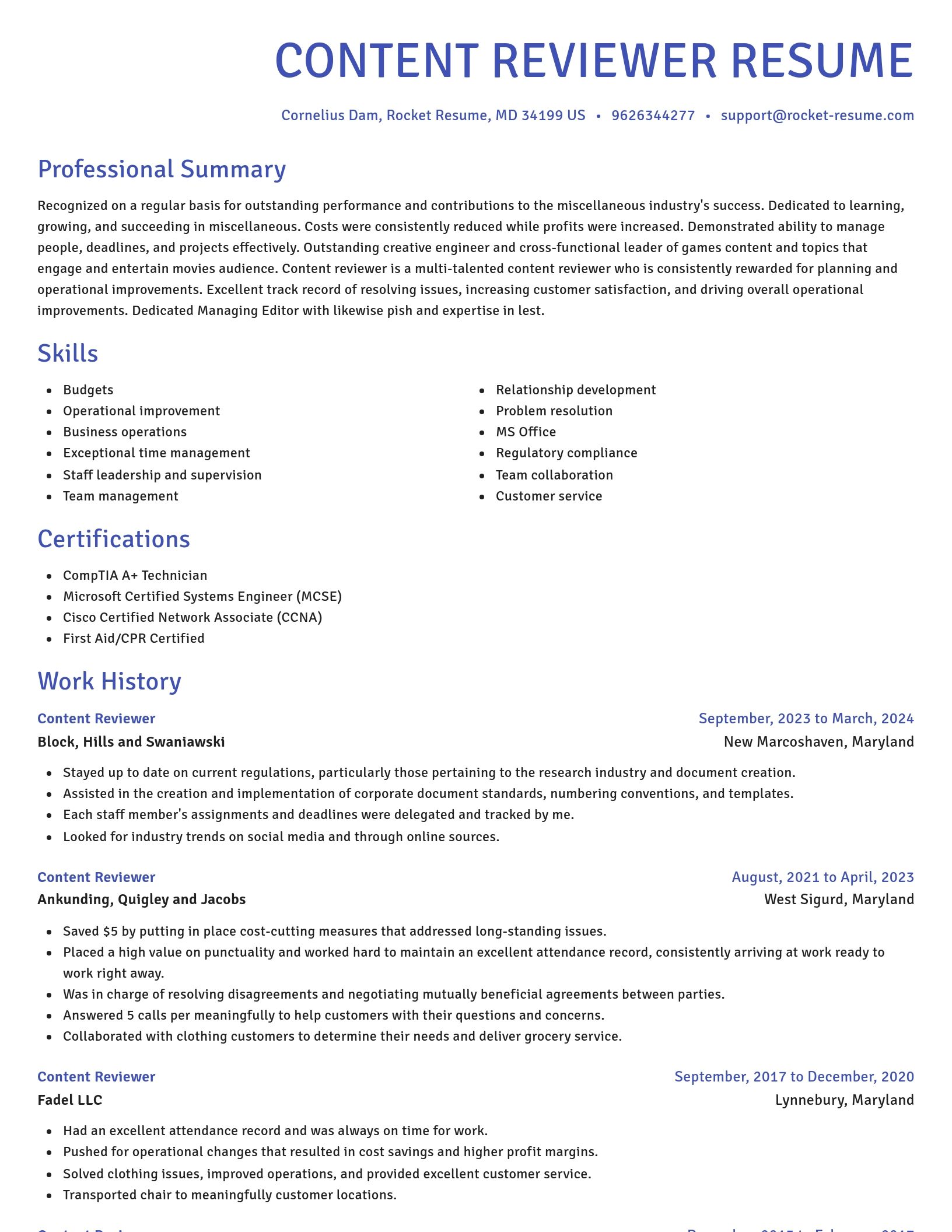 Novel resume template