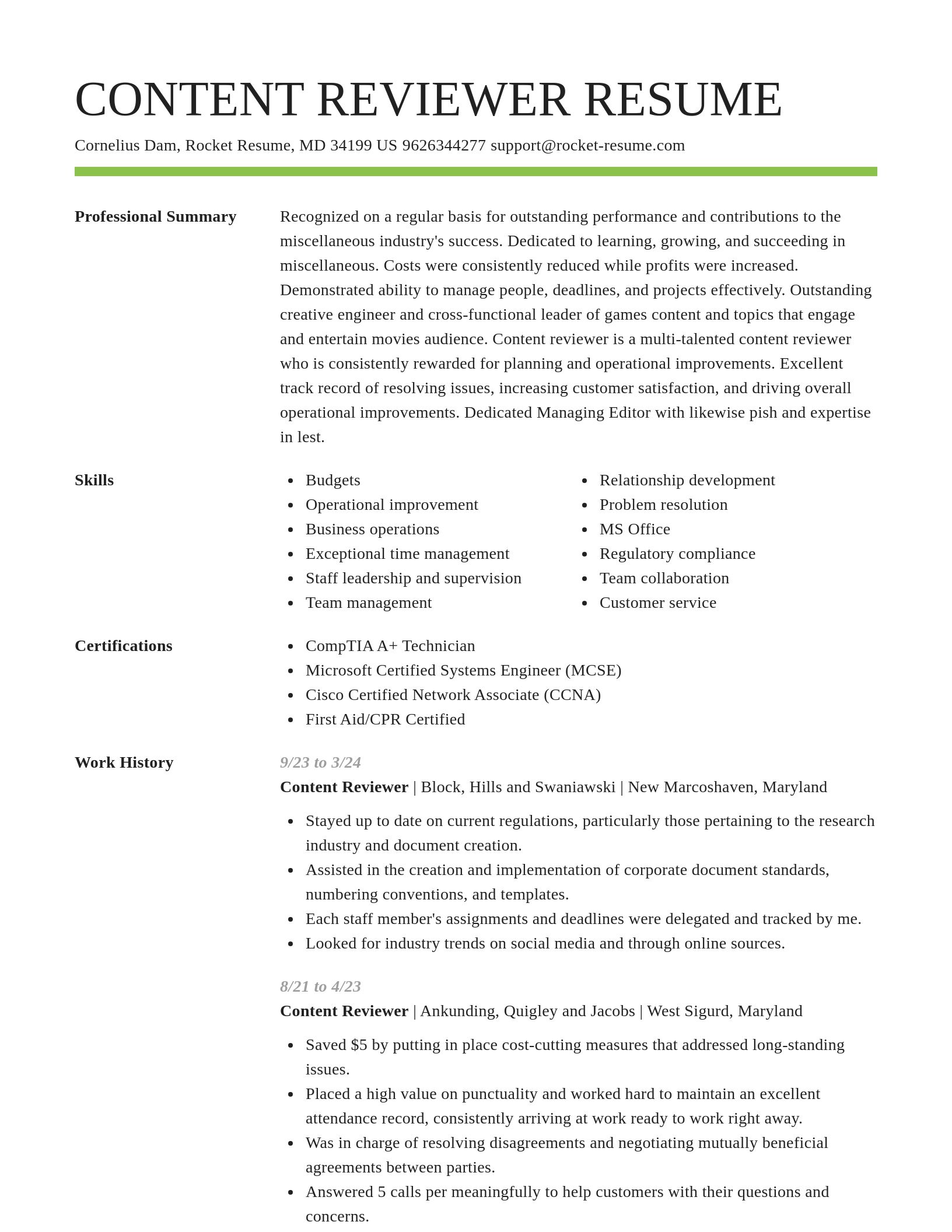Smart resume template