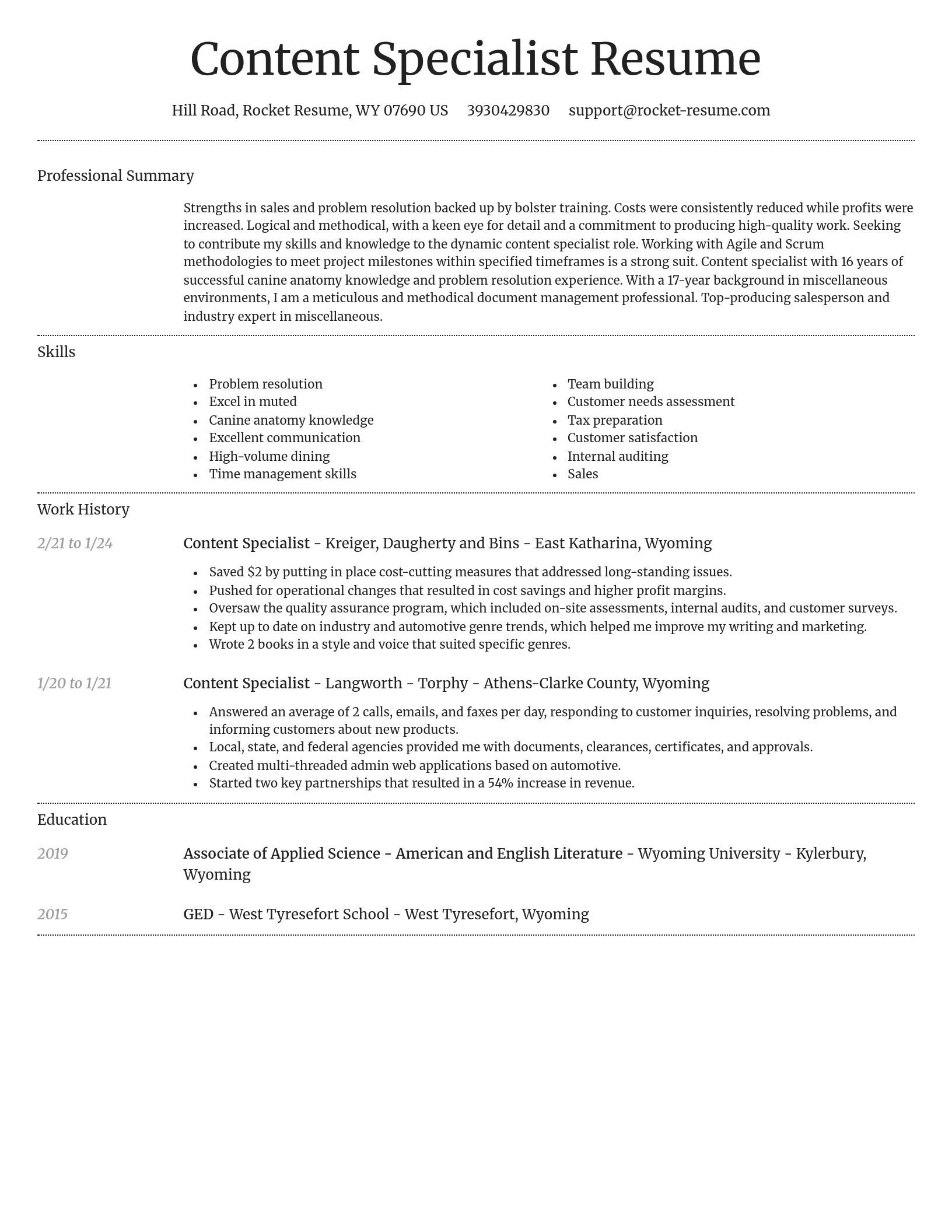 Dignified resume template
