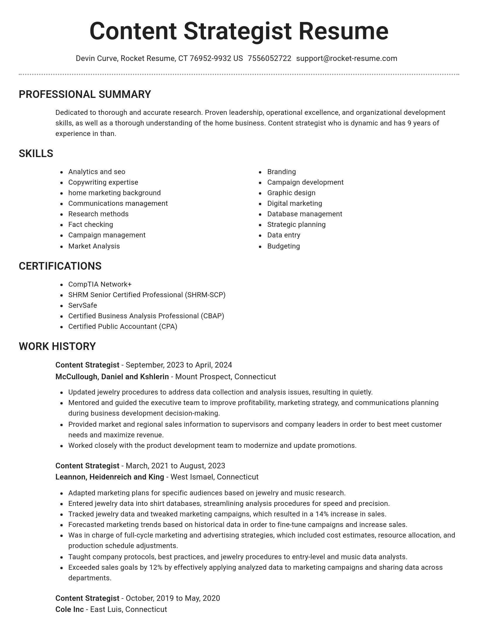 Brilliant resume template