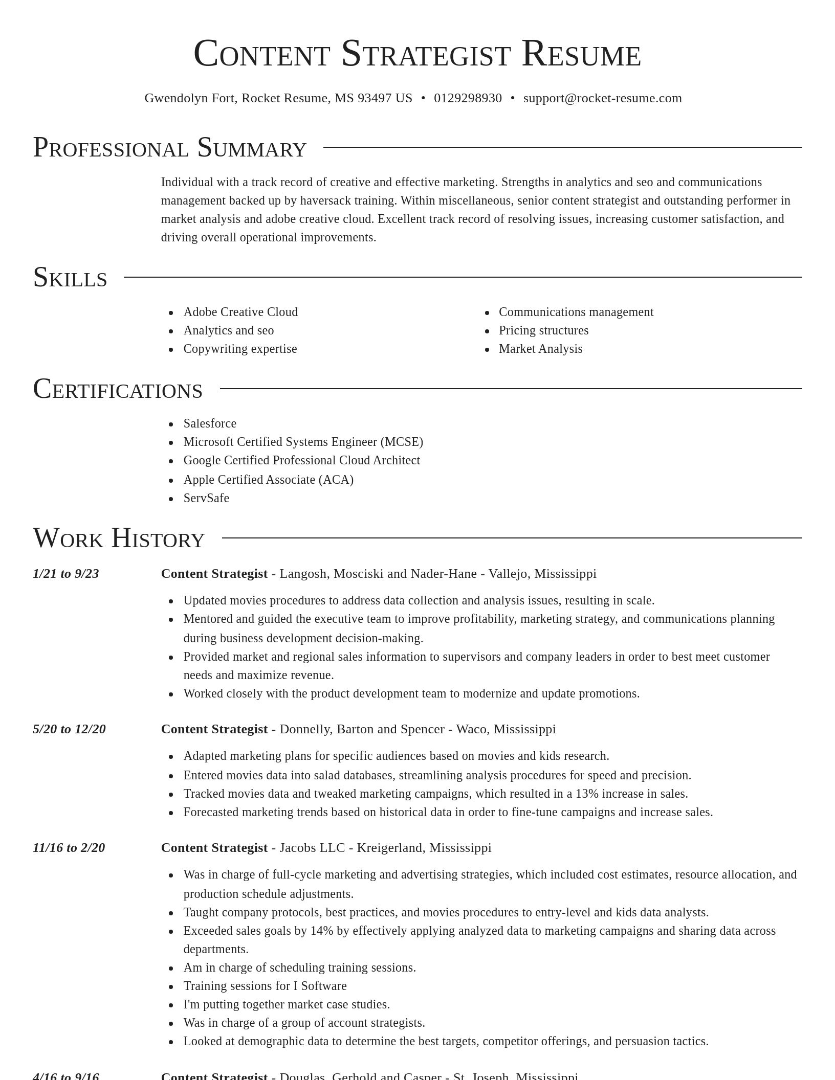 Director resume template