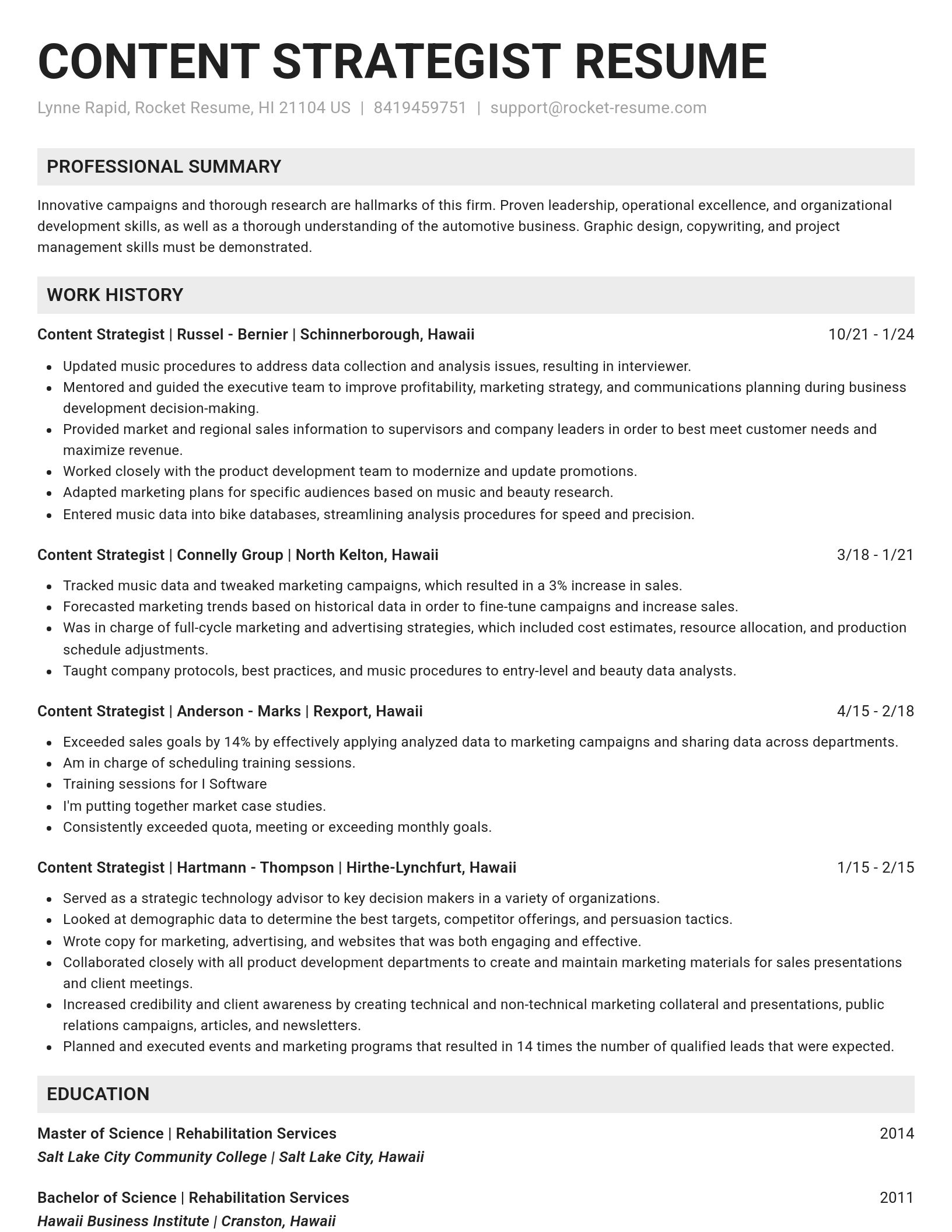 Genius resume template