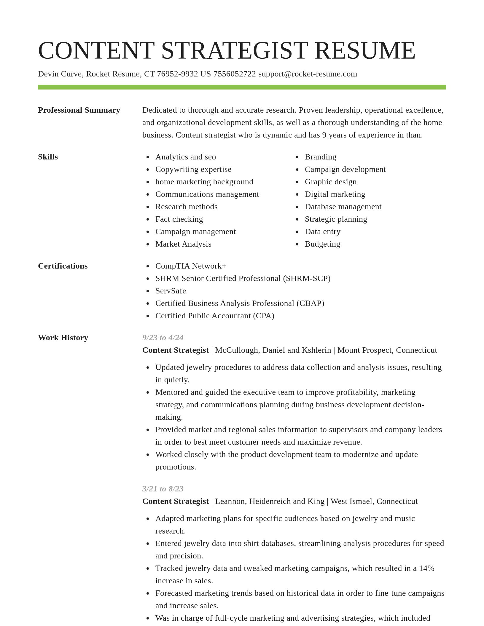 Smart resume template