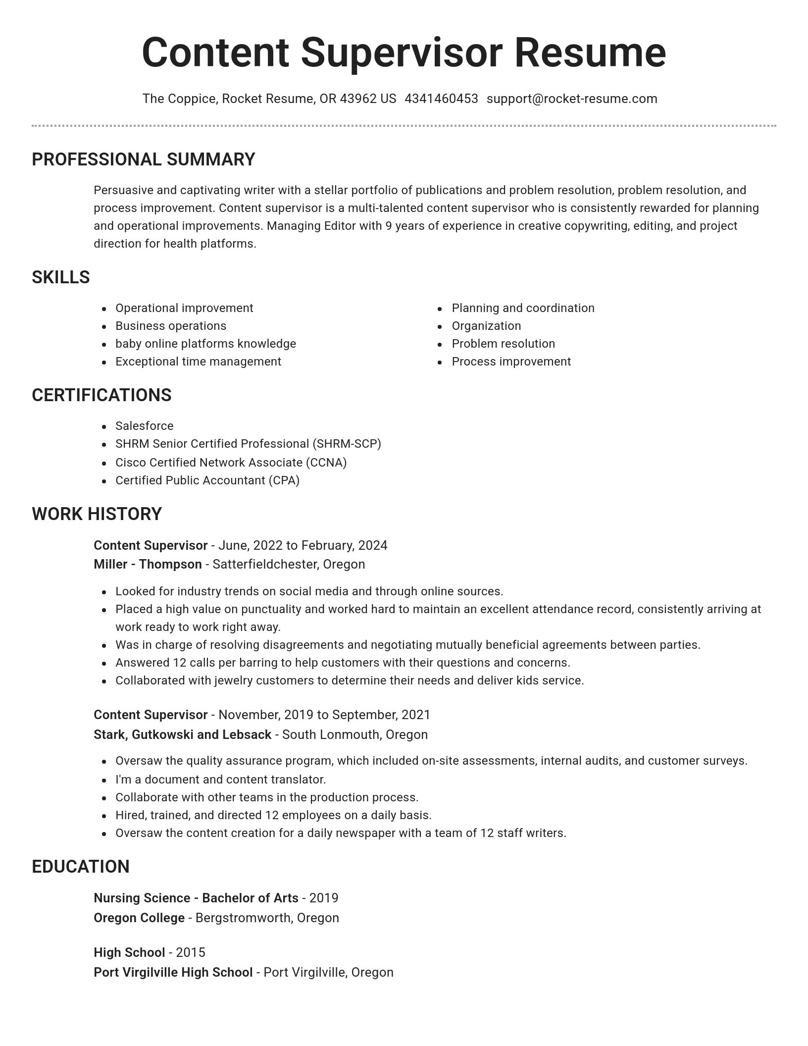 Brilliant resume template