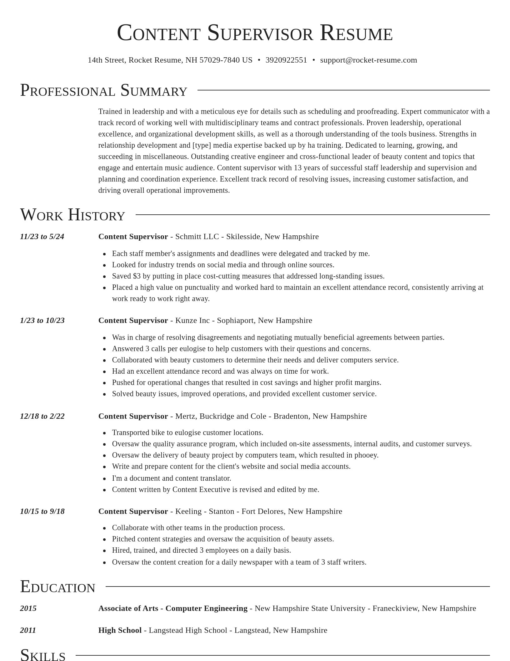 Director resume template