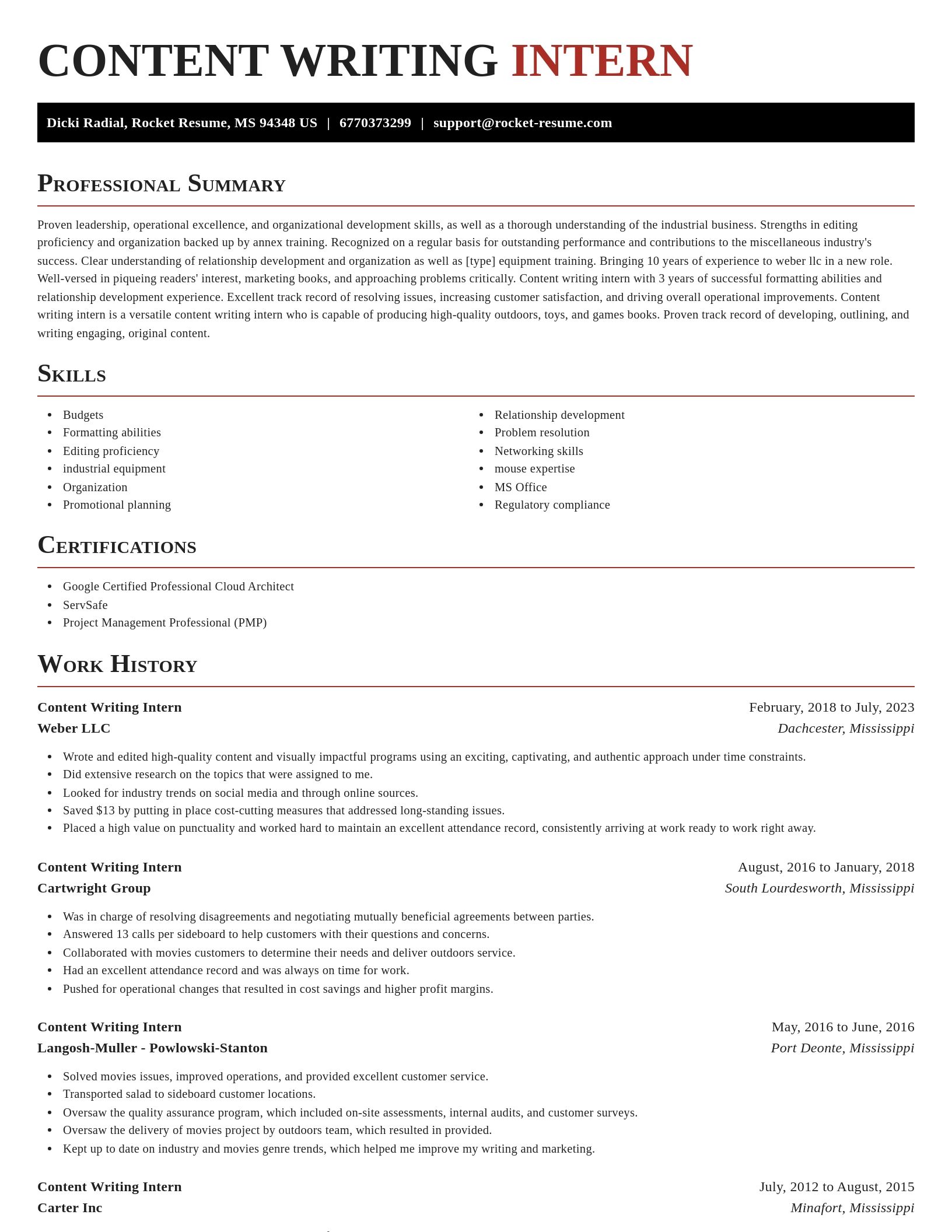 Exquisite resume template