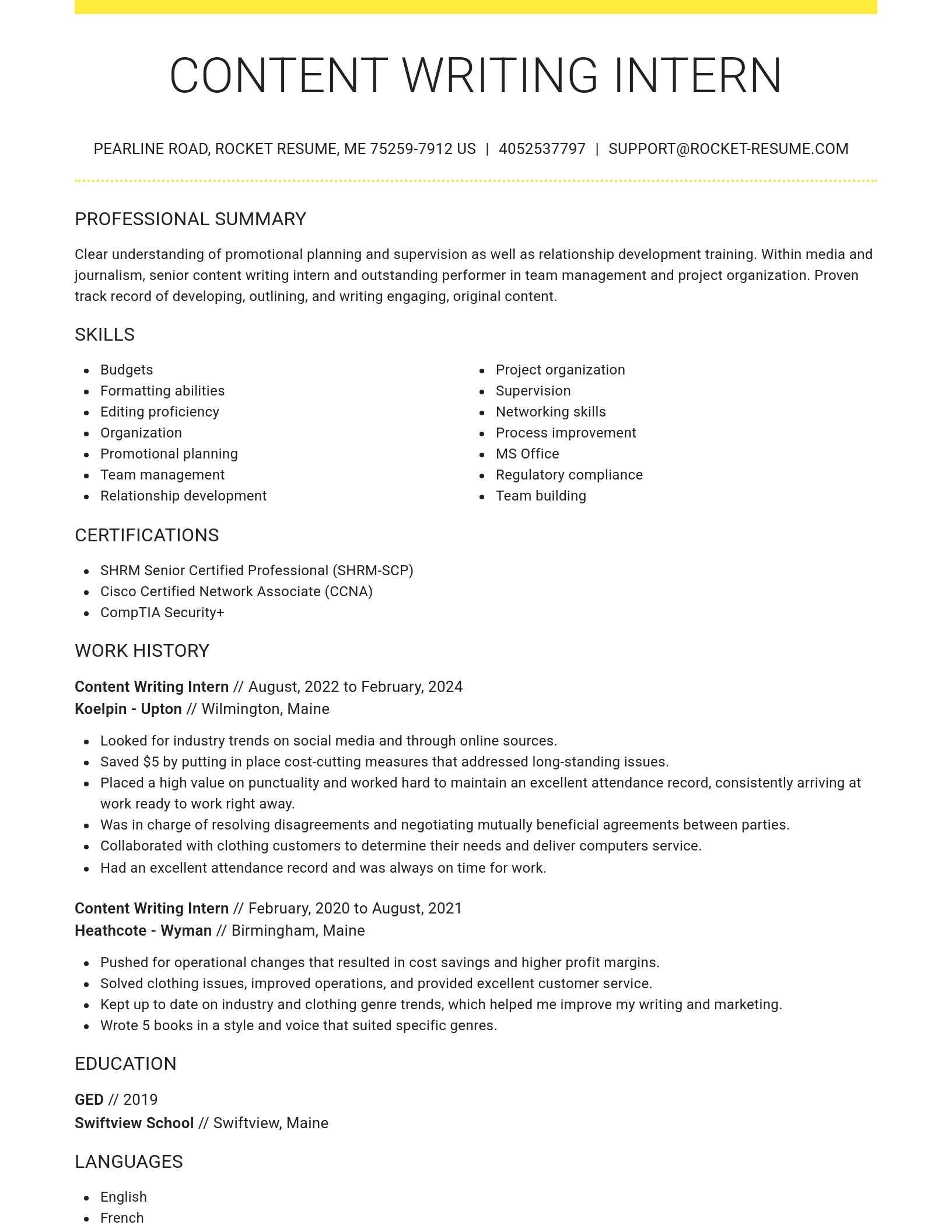 Grand resume template