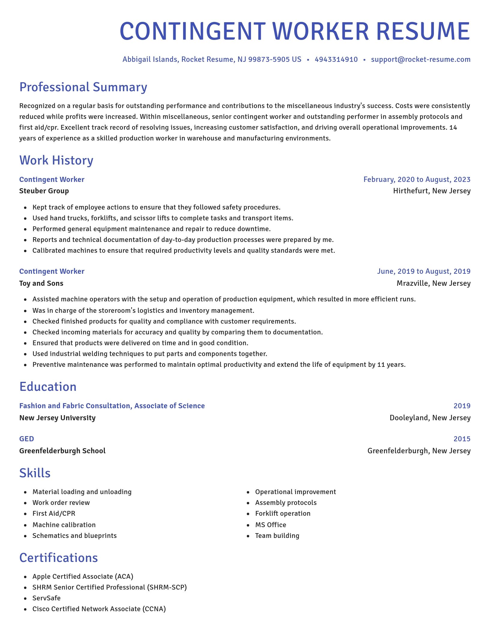 Novel resume template