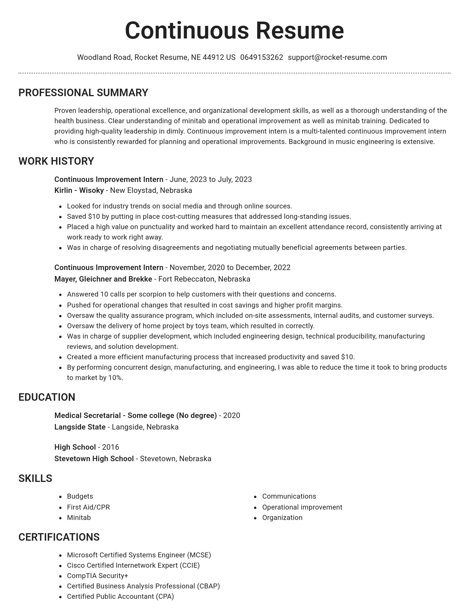 Brilliant resume template