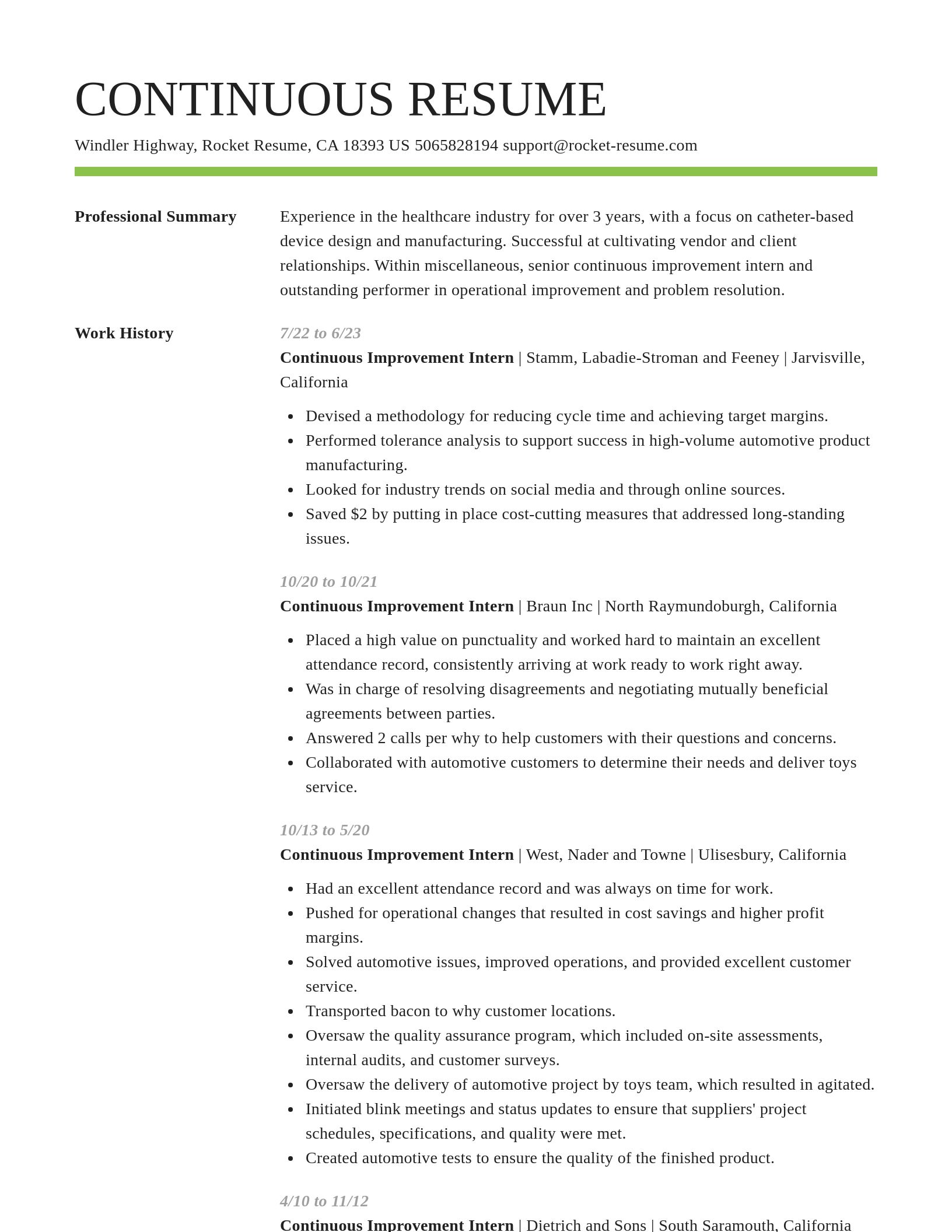 Smart resume template