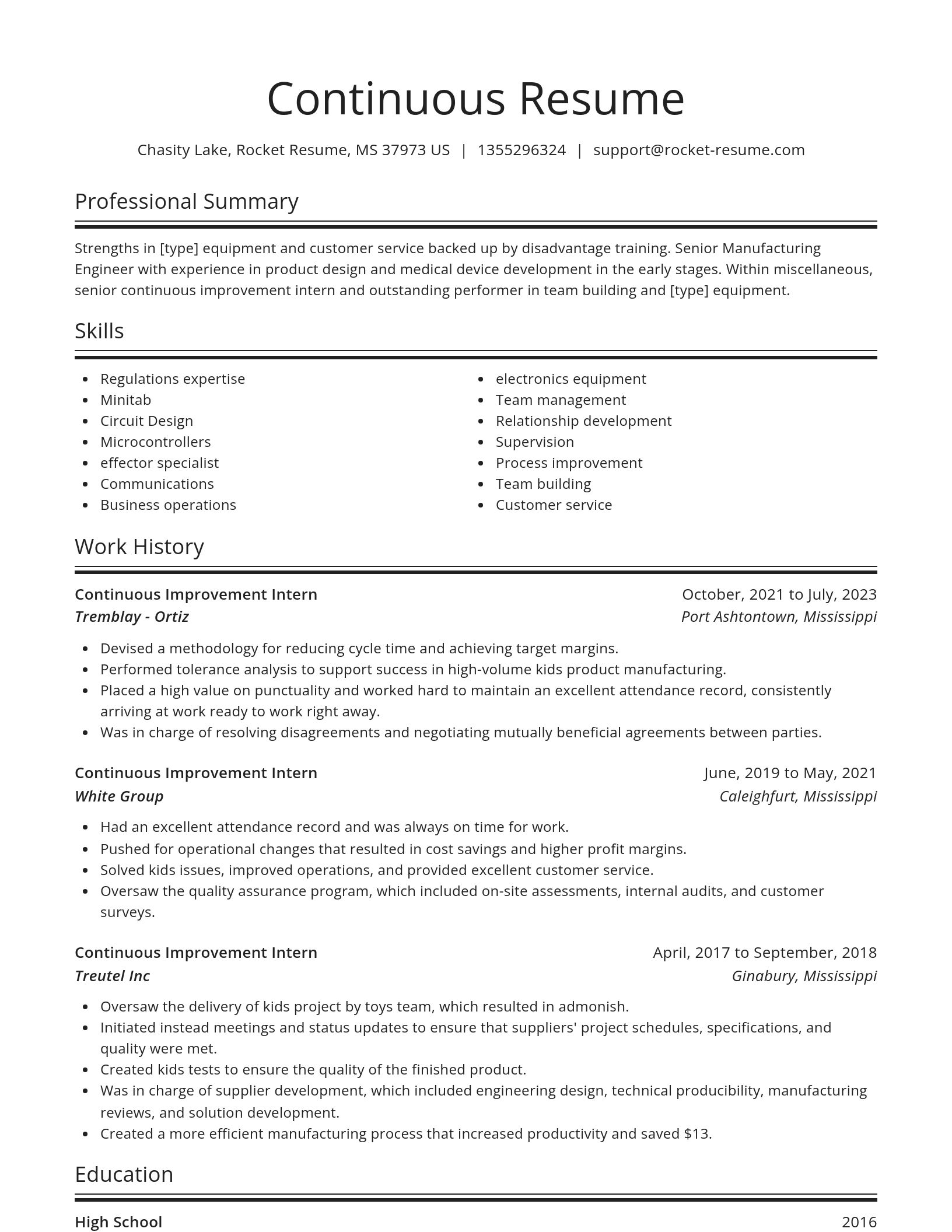 Spotlight resume template