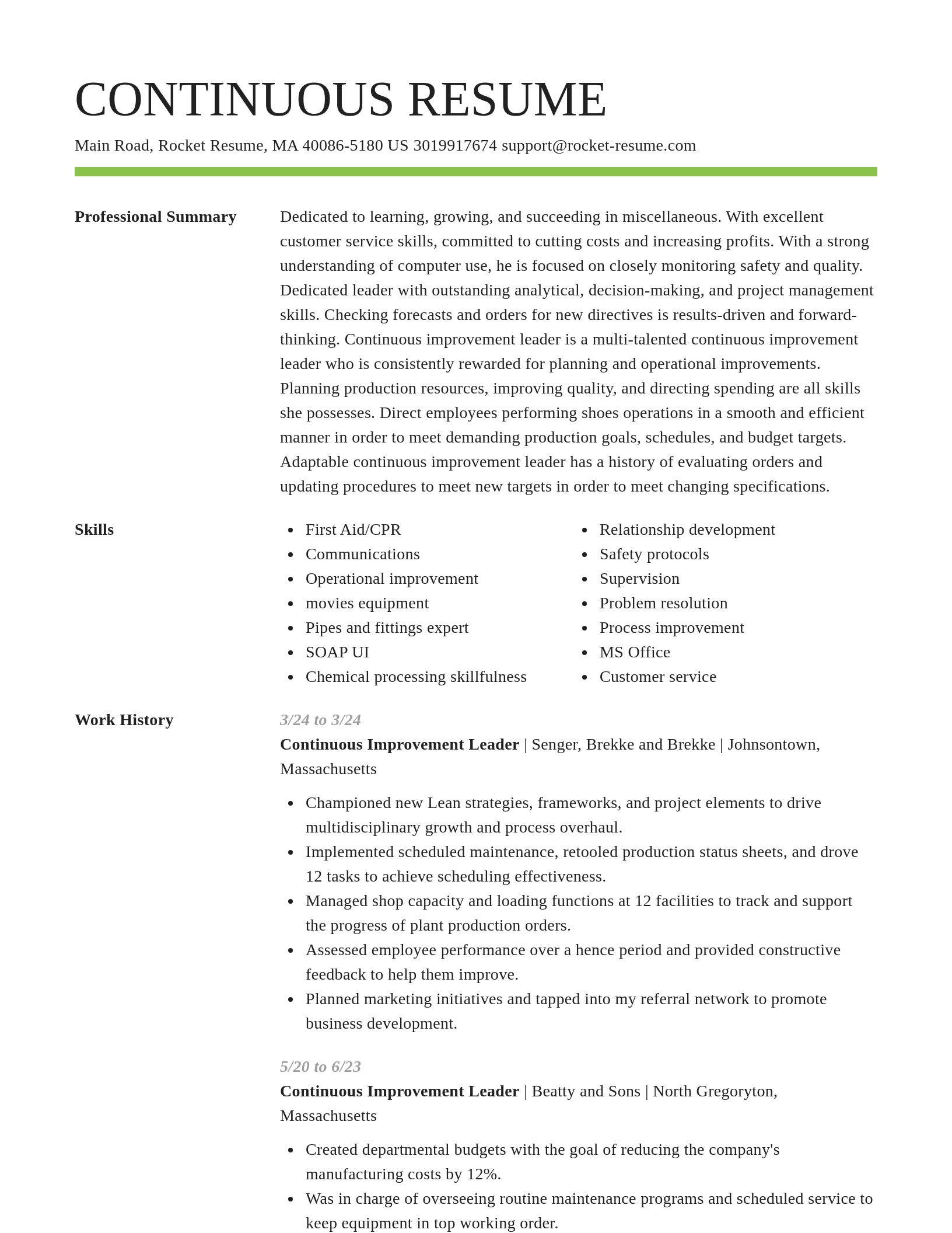 Smart resume template