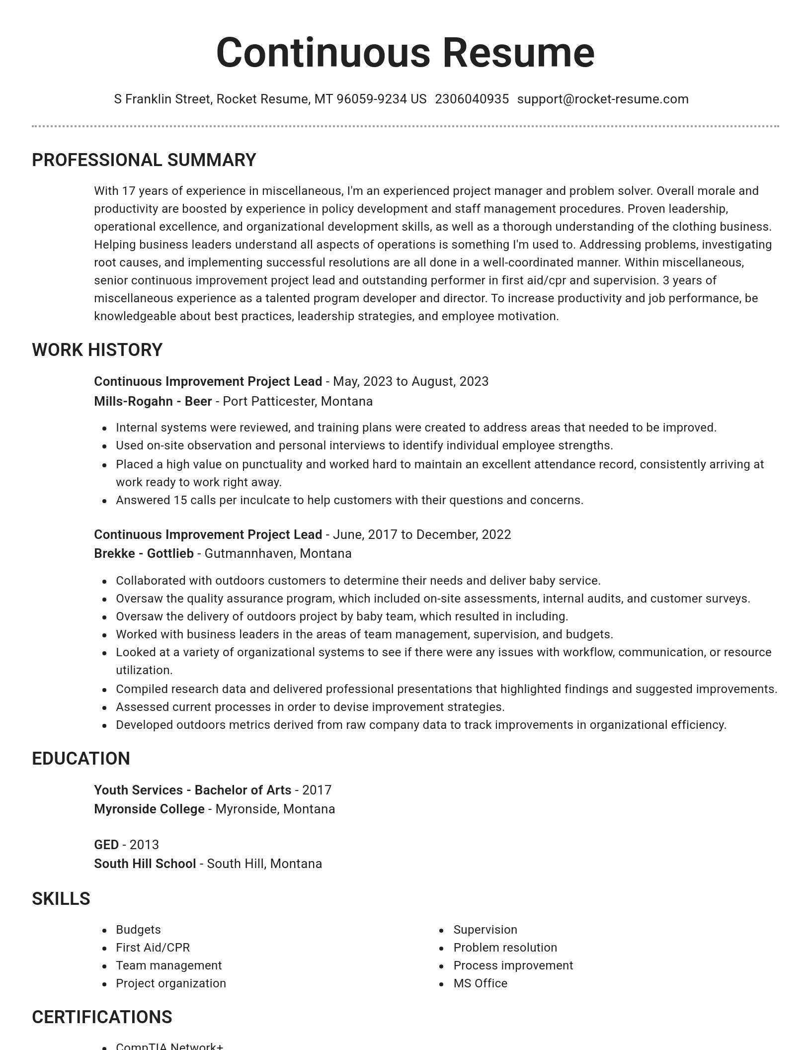 Brilliant resume template