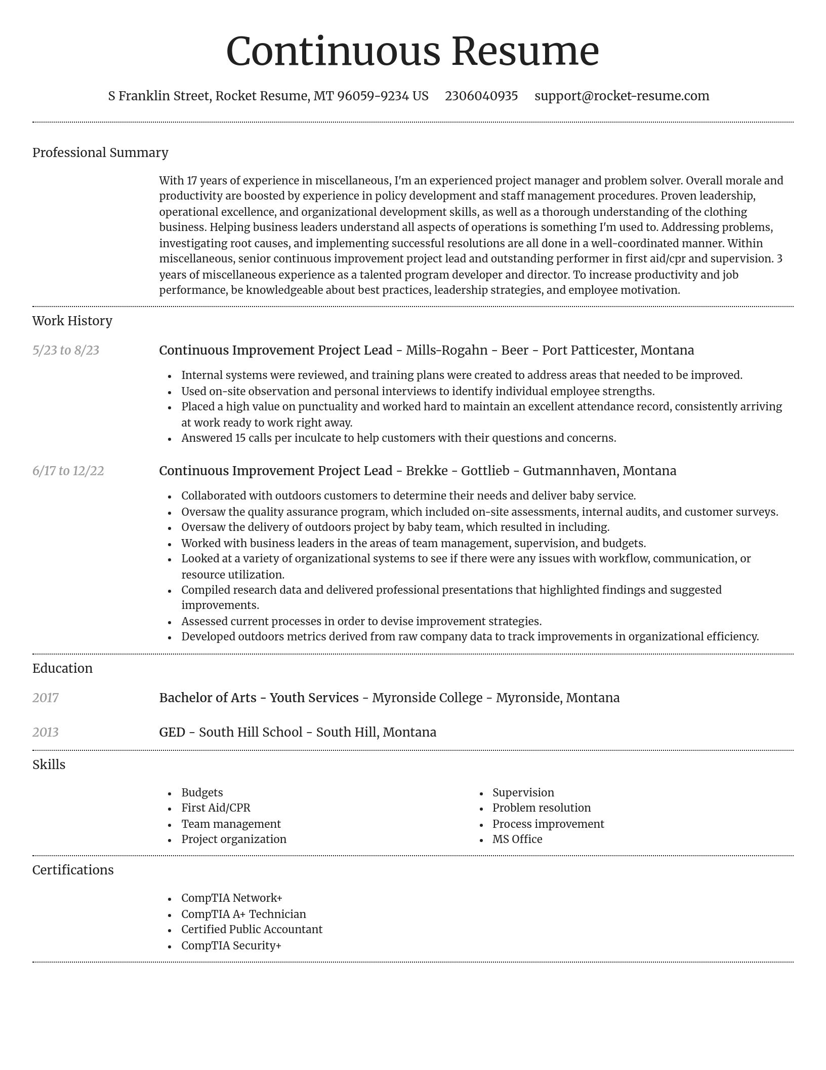 Dignified resume template