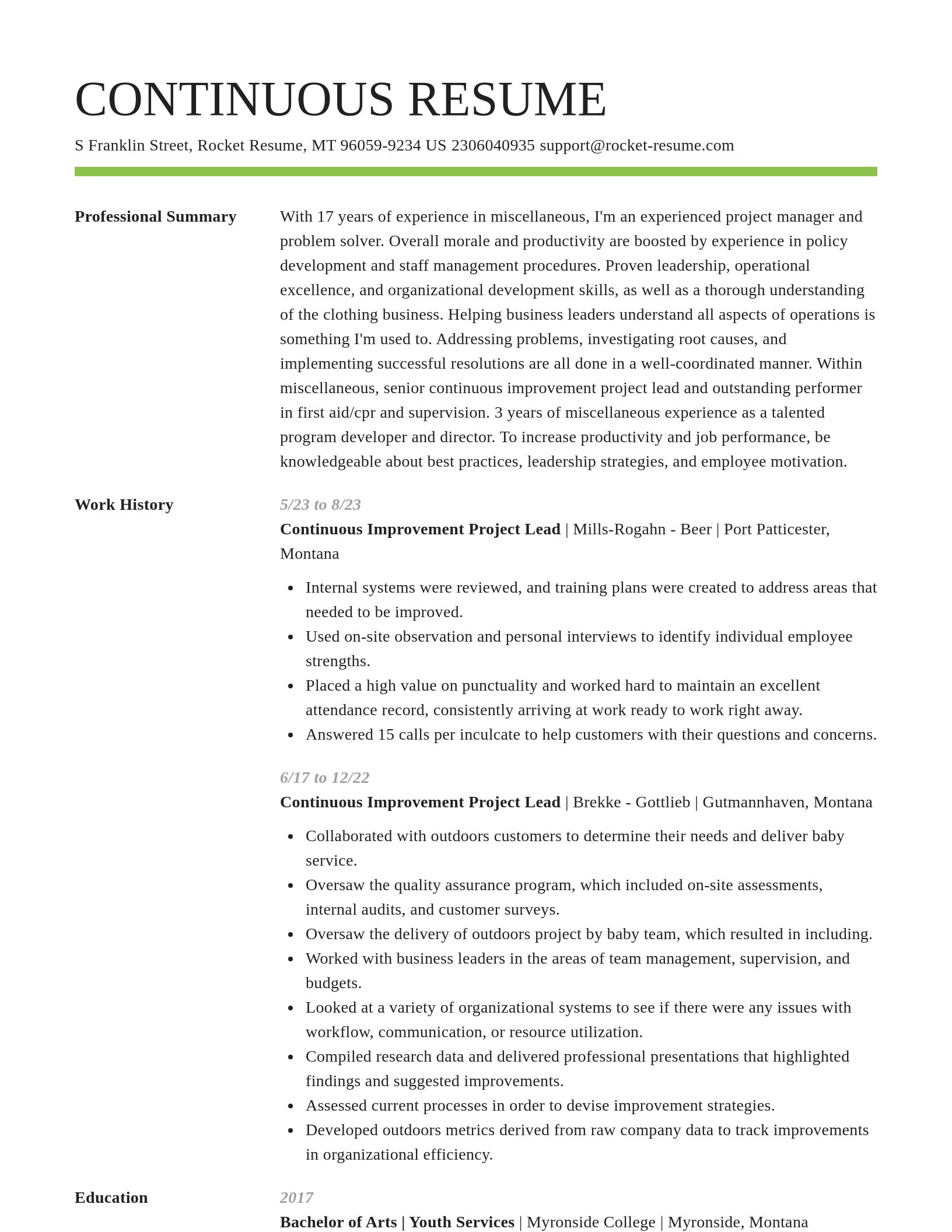 Smart resume template