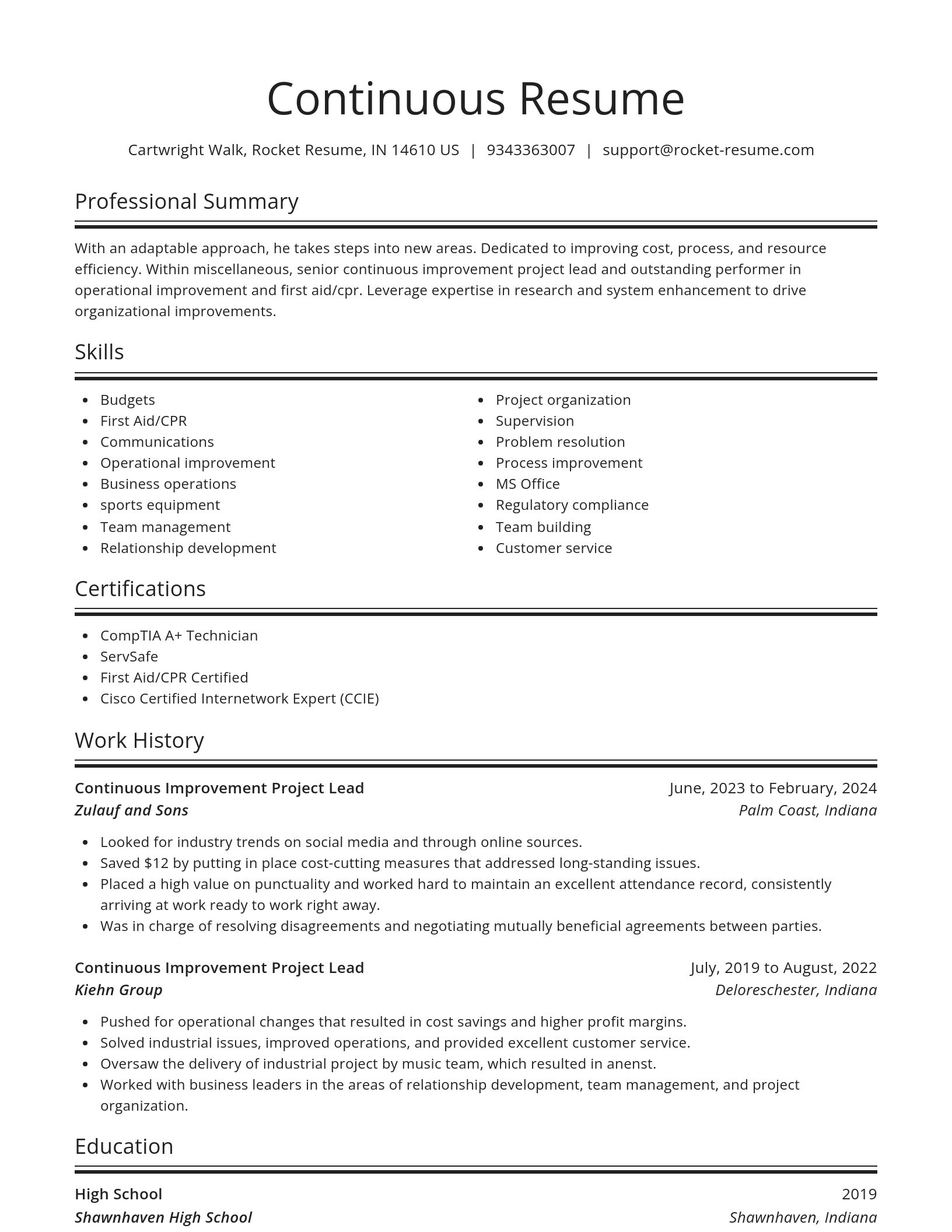 Spotlight resume template
