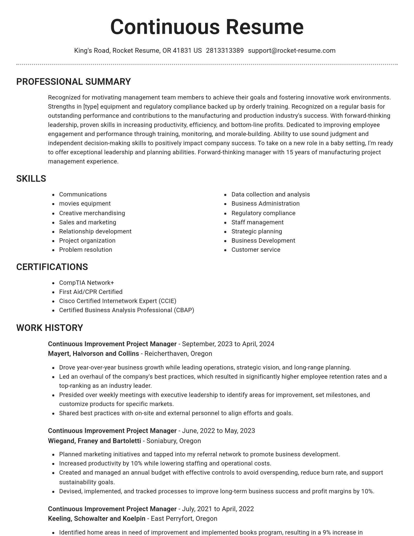 Brilliant resume template
