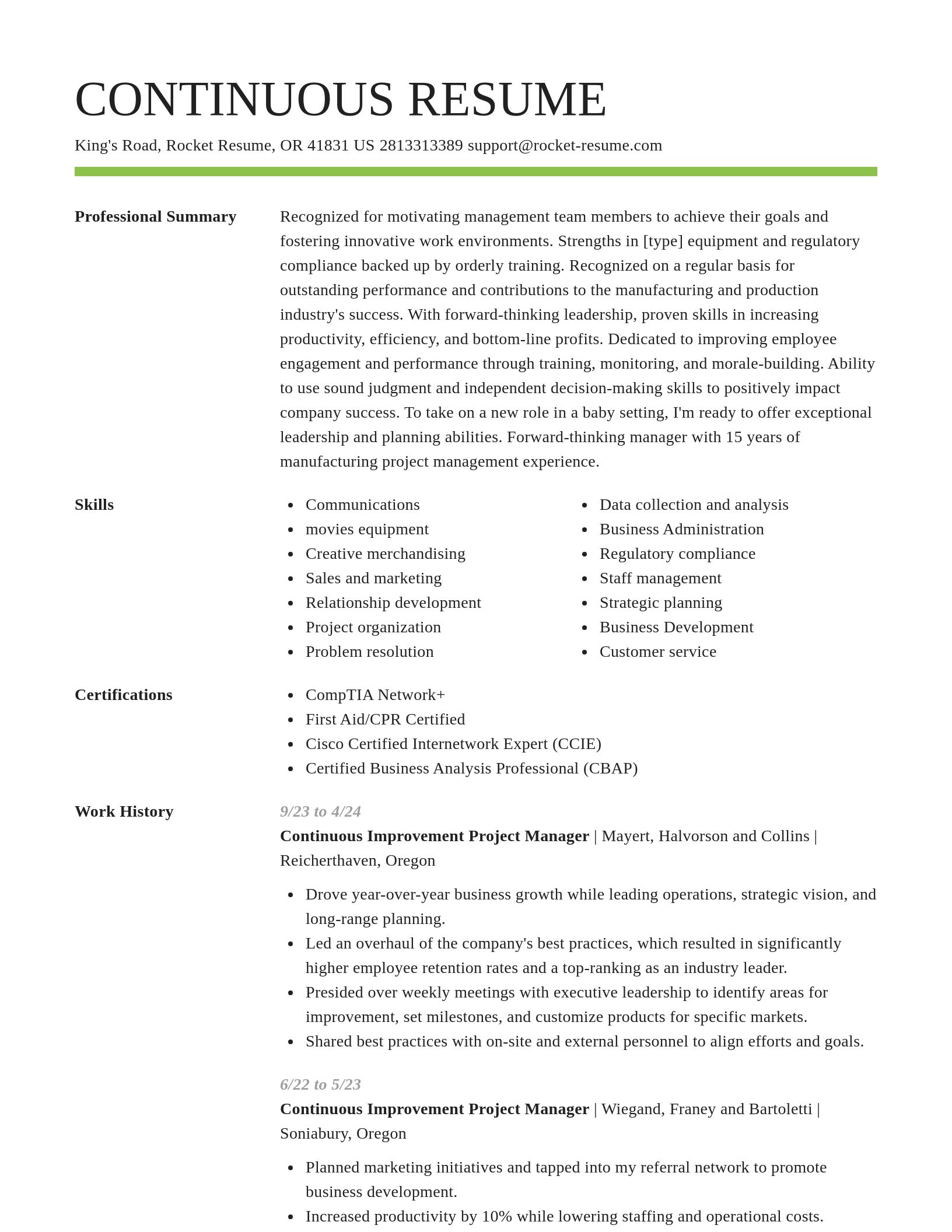 Smart resume template
