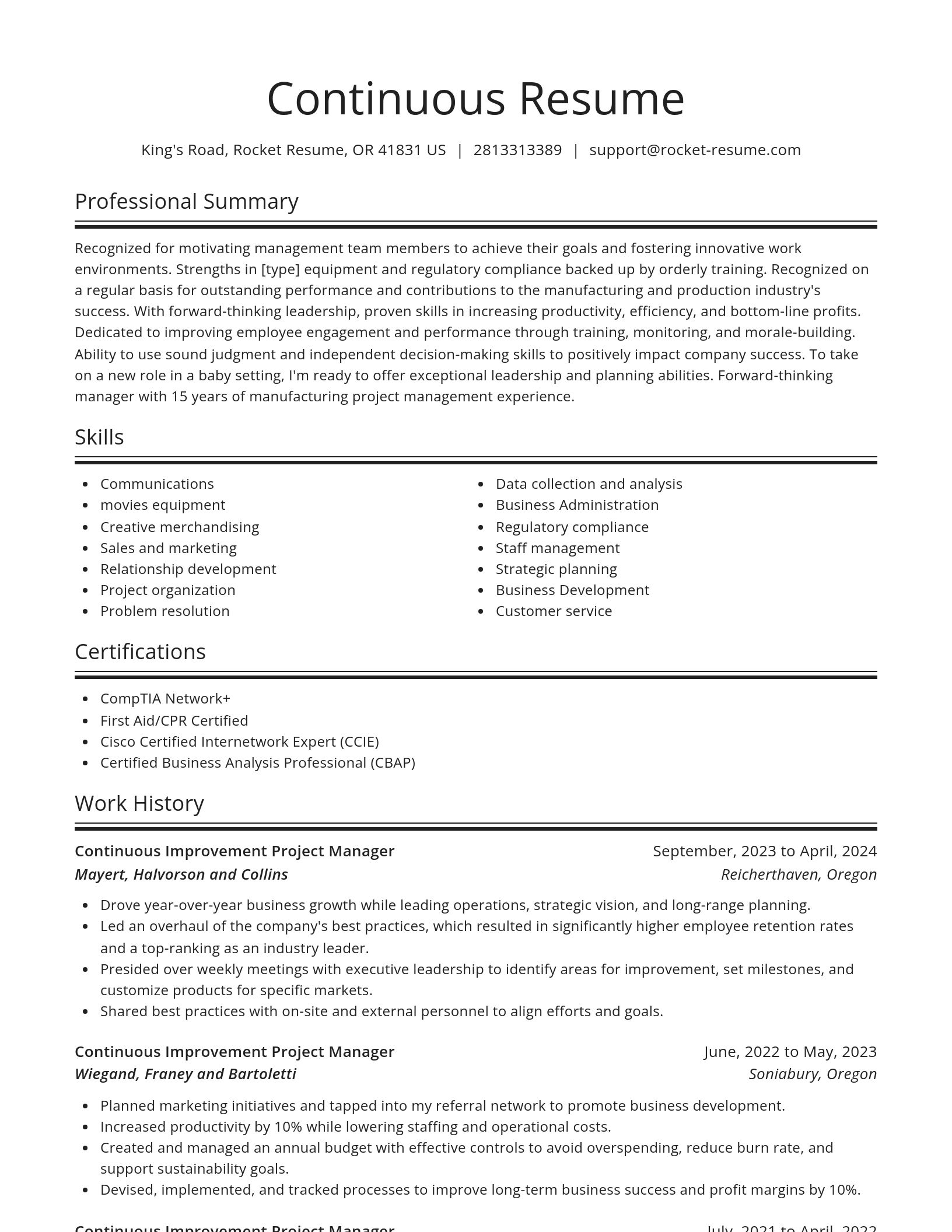 Spotlight resume template