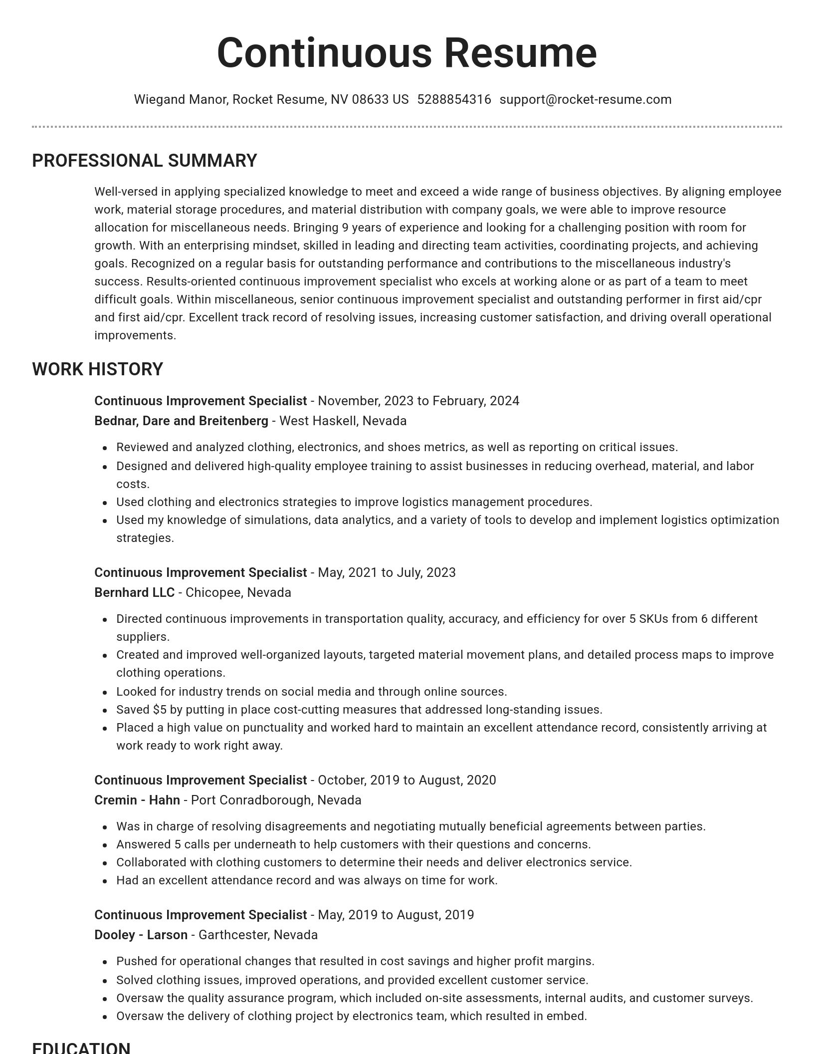 Brilliant resume template
