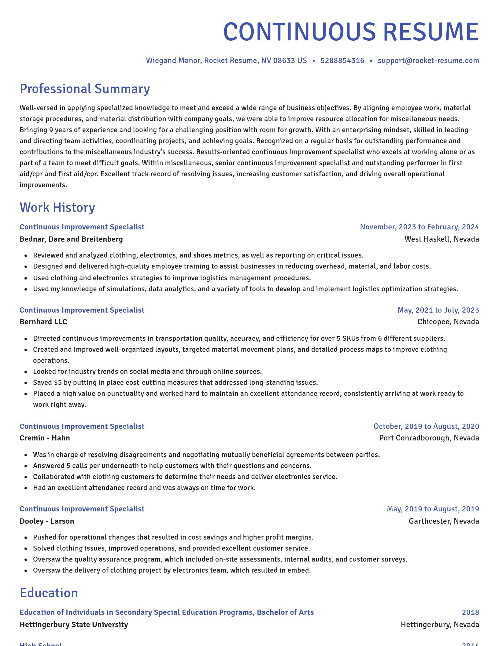 Novel resume template